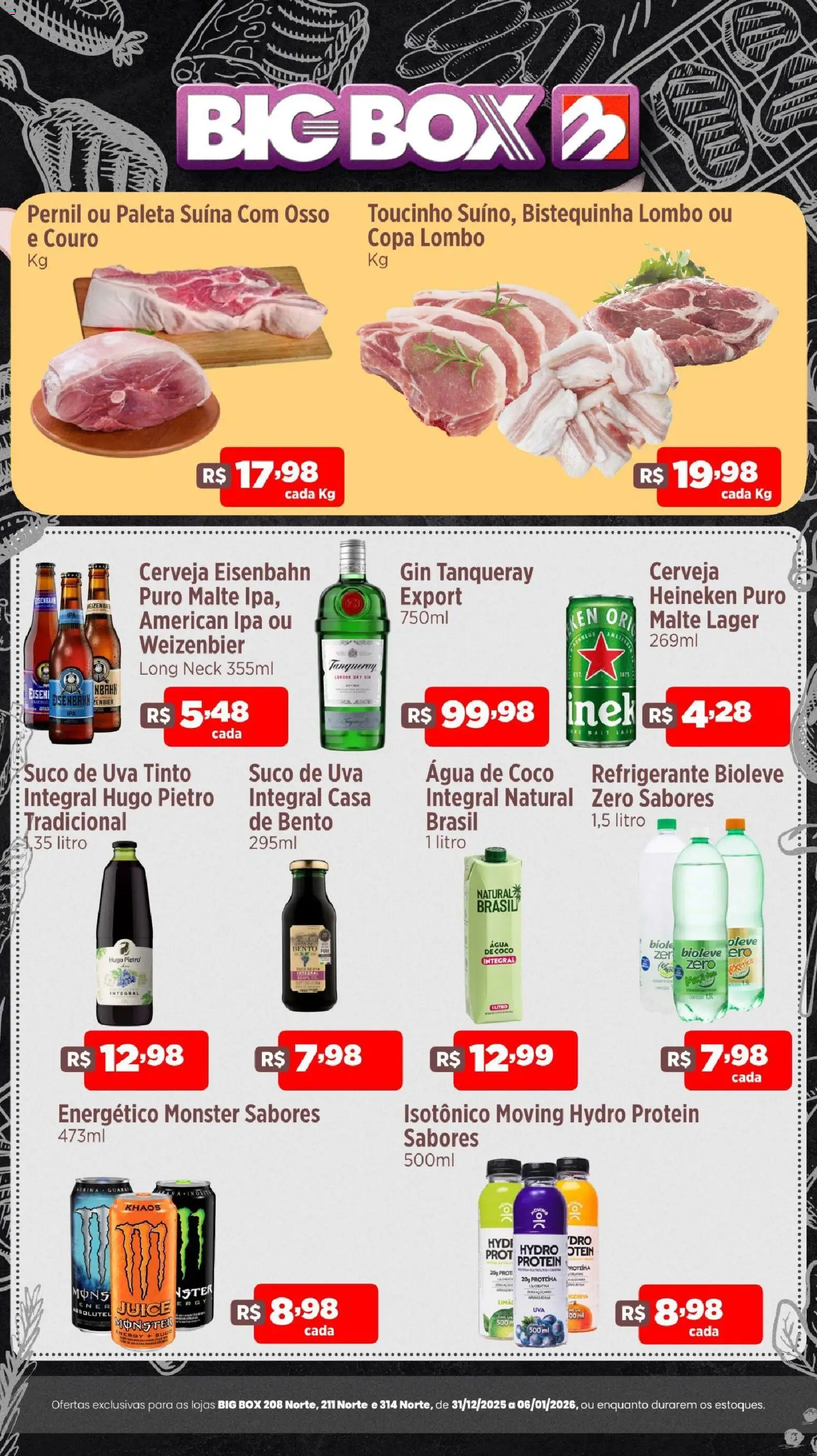 Big Box Folheto - válido de 31.12.2025 | Página: 2 | Produtos: Água de coco, Lombo, Cerveja, Monster