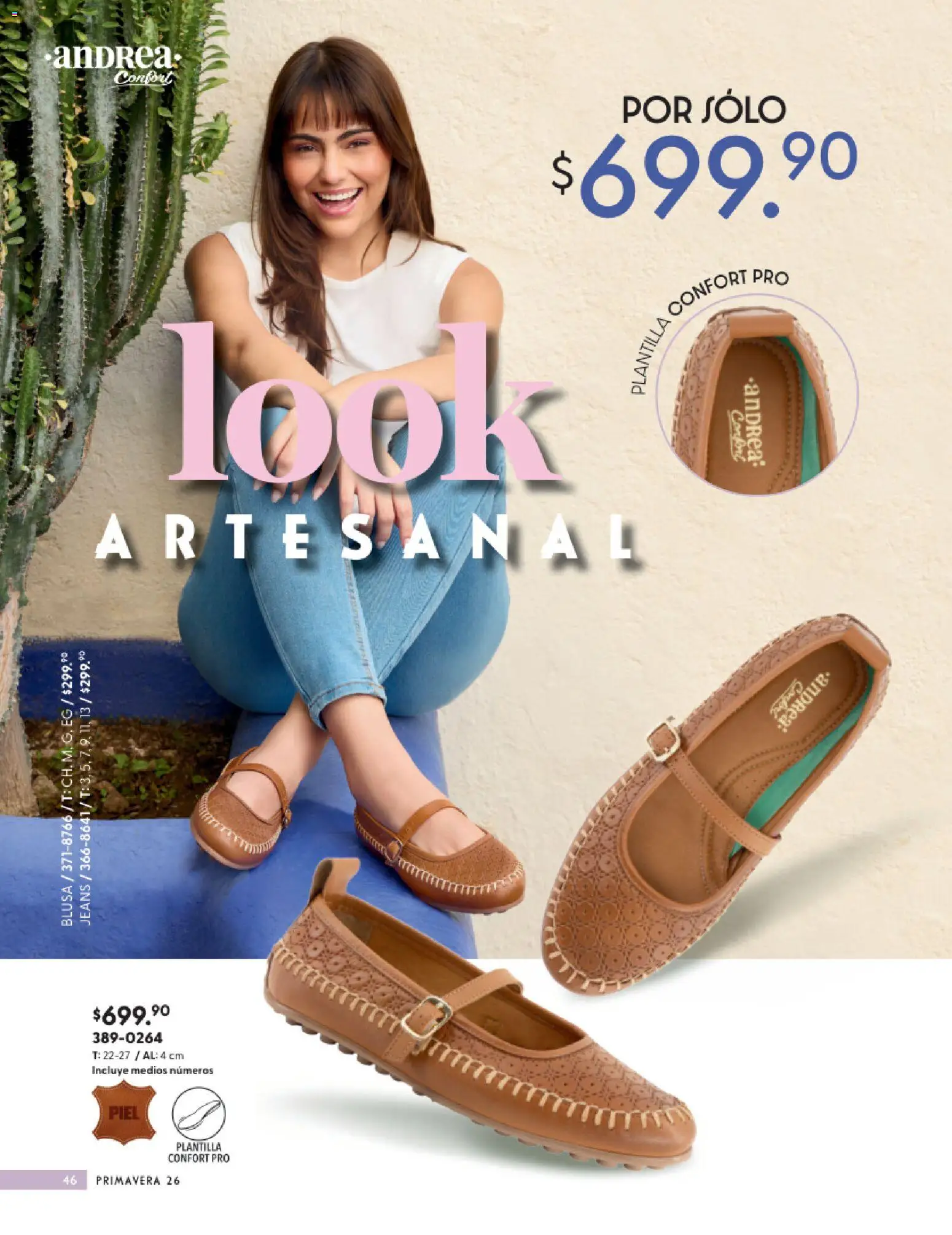 Nuevas ofertas de Andrea válidas en toda la República Mexicana desde el 25.01.2026. ¡Encuentra las mejores ofertas en Andrea catálogo Calzado Confort ! | Página: 46 | Productos: Blusa