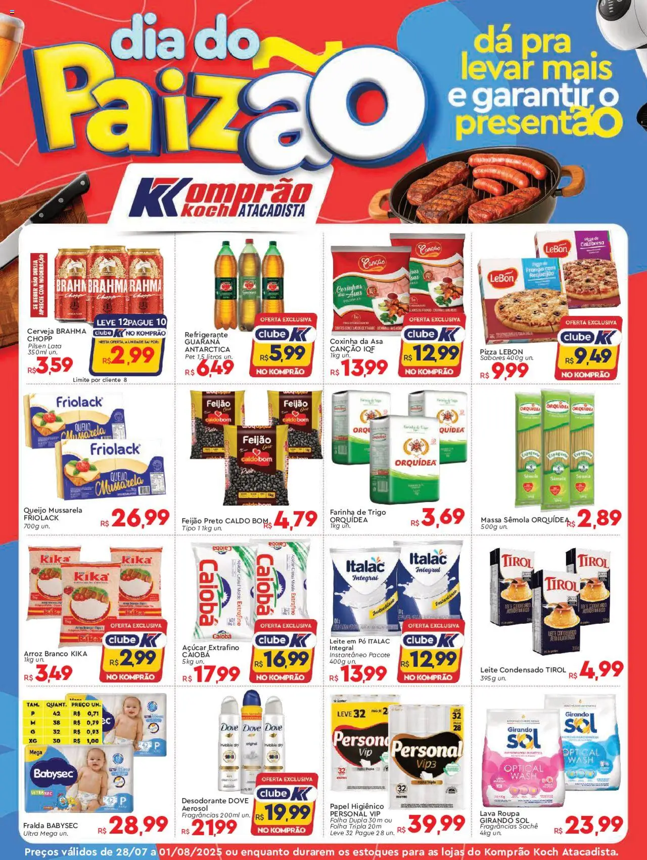 Komprao Atacadista Folheto - válido de 28.07.2025 | Página: 1 | Produtos: Girando sol, Roupas, Papel higiênico