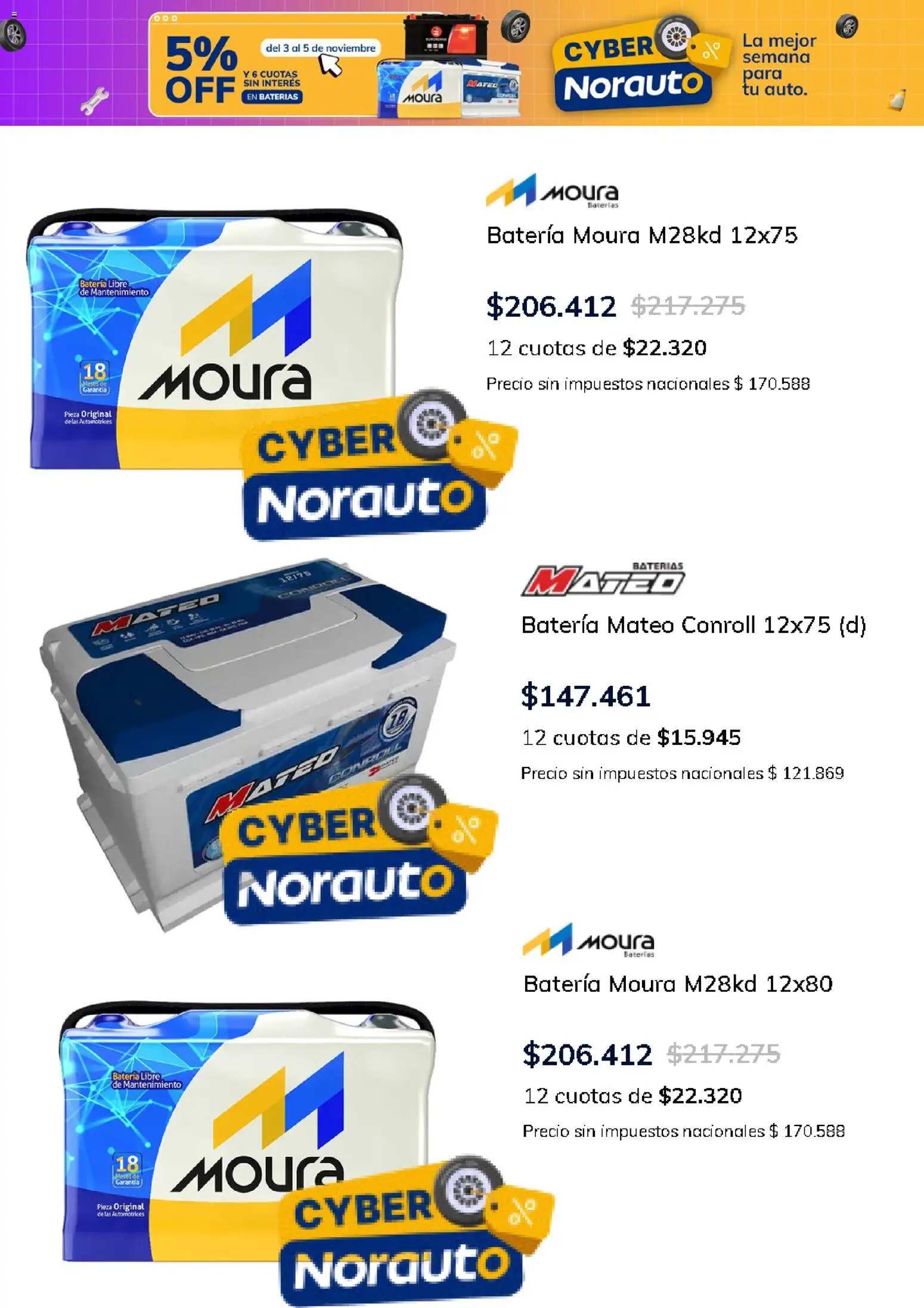Norauto Cyber Monday │ válido desde el 03.11.2025 | Página: 4 | Productos: Batería