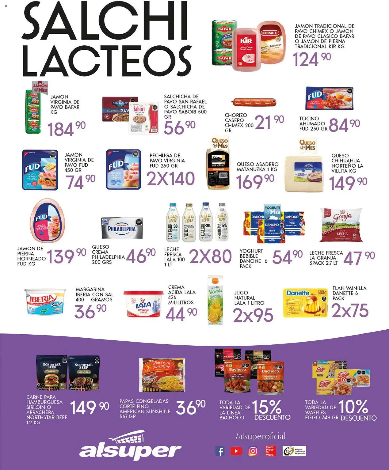 Nuevas ofertas de Alsuper válidas en toda la República Mexicana desde el 04.11.2025. ¡Encuentra las mejores ofertas en Alsuper folleto Durango! | Página: 3 | Productos: Salchicha, Manzana, Chorizo, Margarina