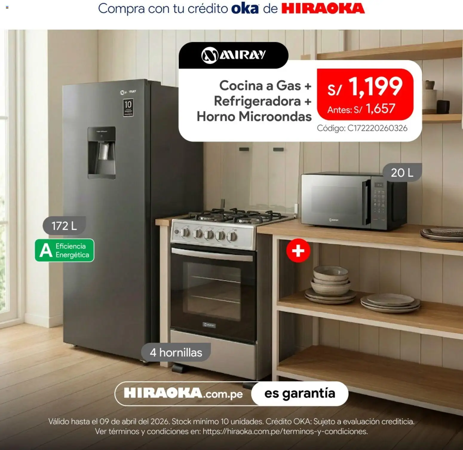 Catálogo Hiraoka válido desde 07.04.2026 | Página: 3 | Productos: Horno, Horno microondas, Cocina