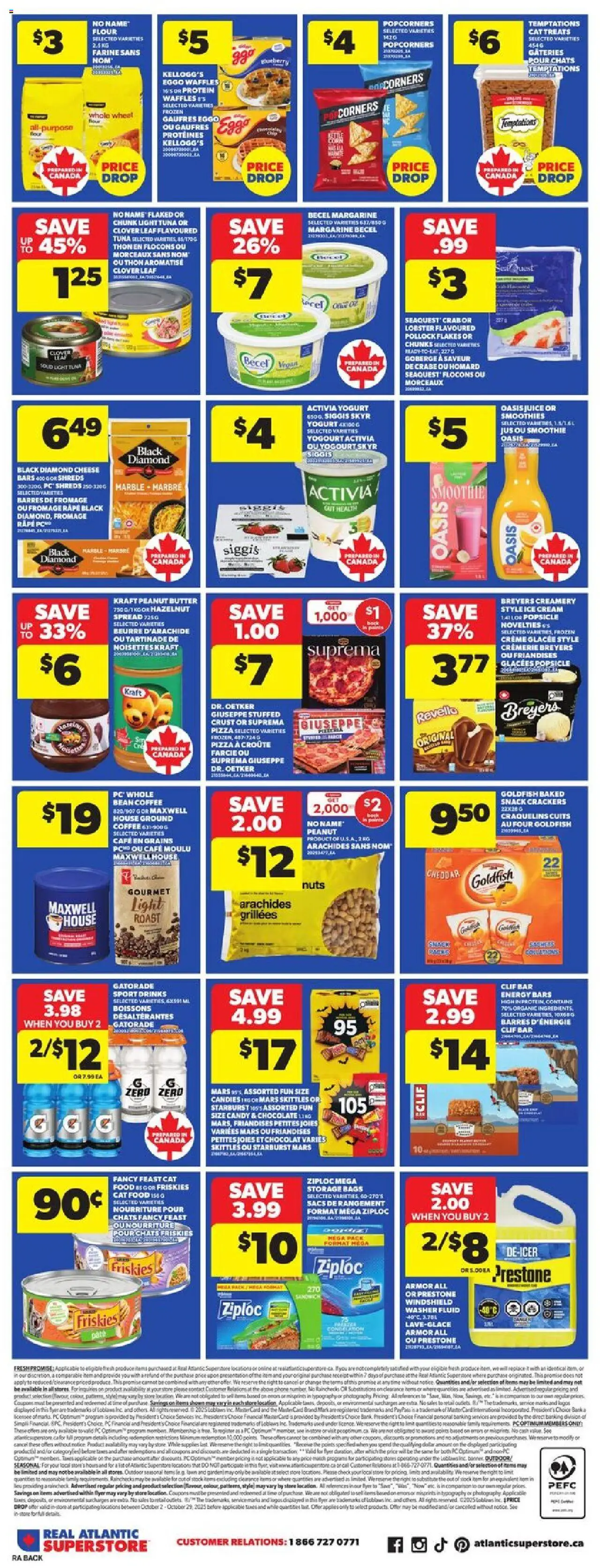 Atlantic Superstore flyer valid from 16.10.2025 | Page: 4 | Products: PC, Butter, Chocolate, Pizza