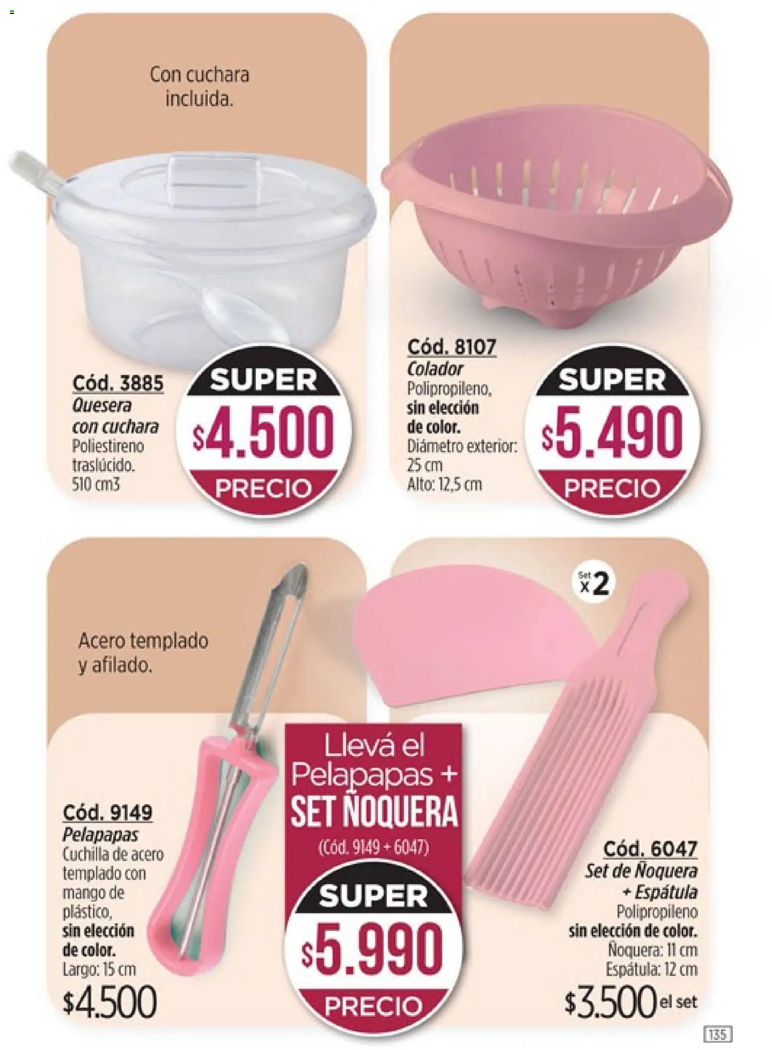 Catálogo Amodil Campaña 1/2026 │ válido desde el 01.01.2026 | Página: 135 | Productos: Cuchara, Colador, Espatula, Mango