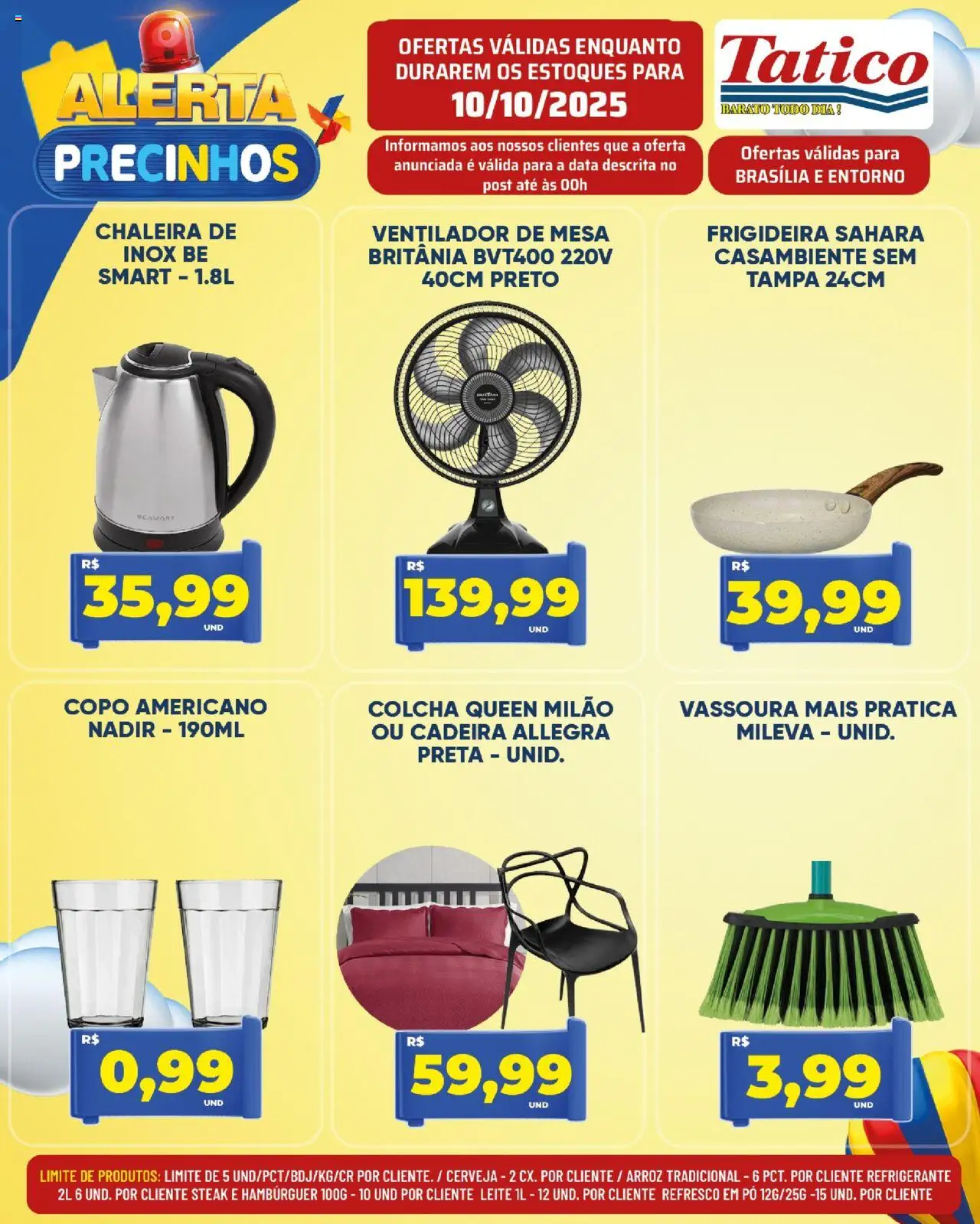 Tatico Folheto - válido de 10.10.2025 | Página: 27 | Produtos: Chaleira, Ventilador de mesa, Hambúrguer, Vassoura