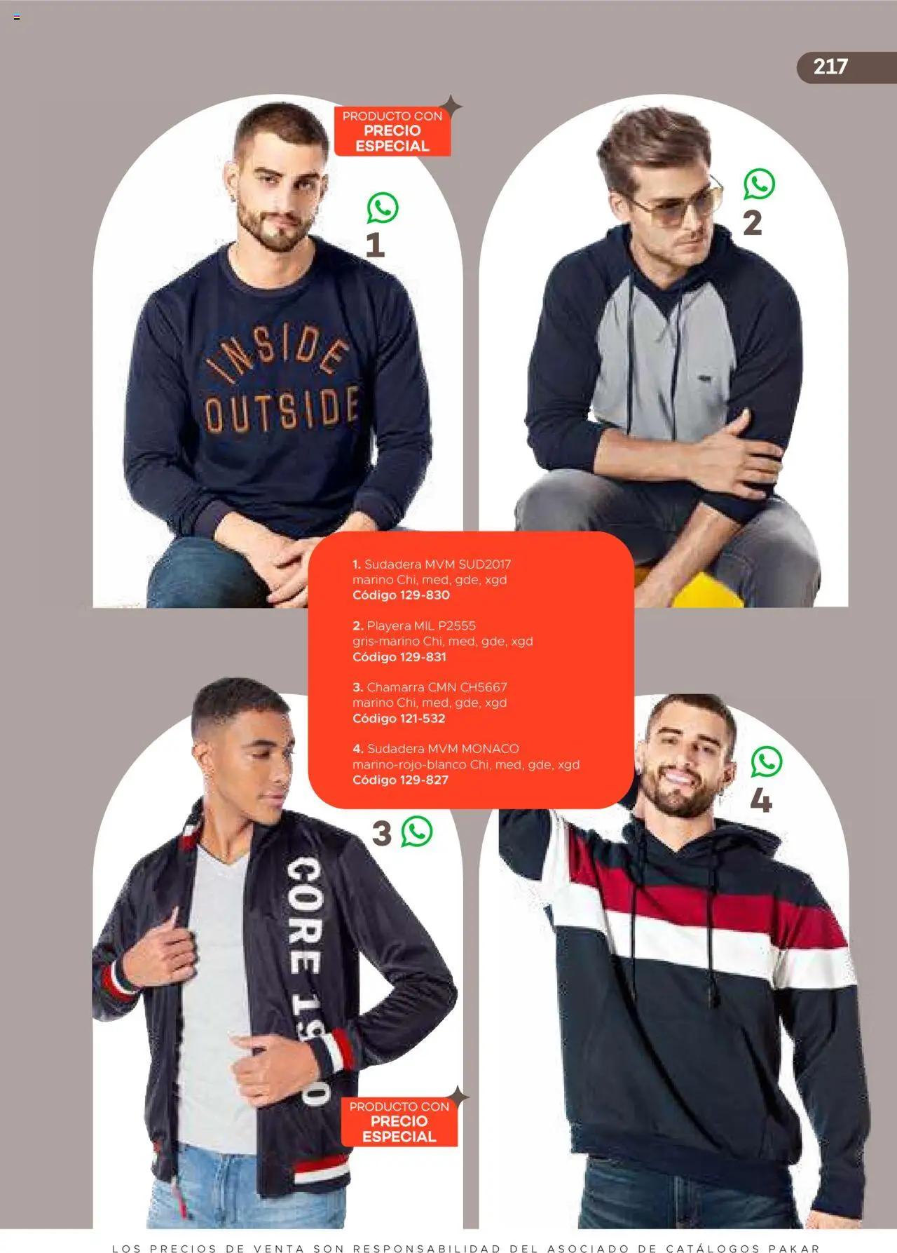 Nuevas ofertas de SC Pakar válidas en toda la República Mexicana desde el 31.01.2025. ¡Encuentra las mejores ofertas en SC Pakar catálogo Ropa! | Página: 217 | Productos: Chamarra, Sudadera, Playera