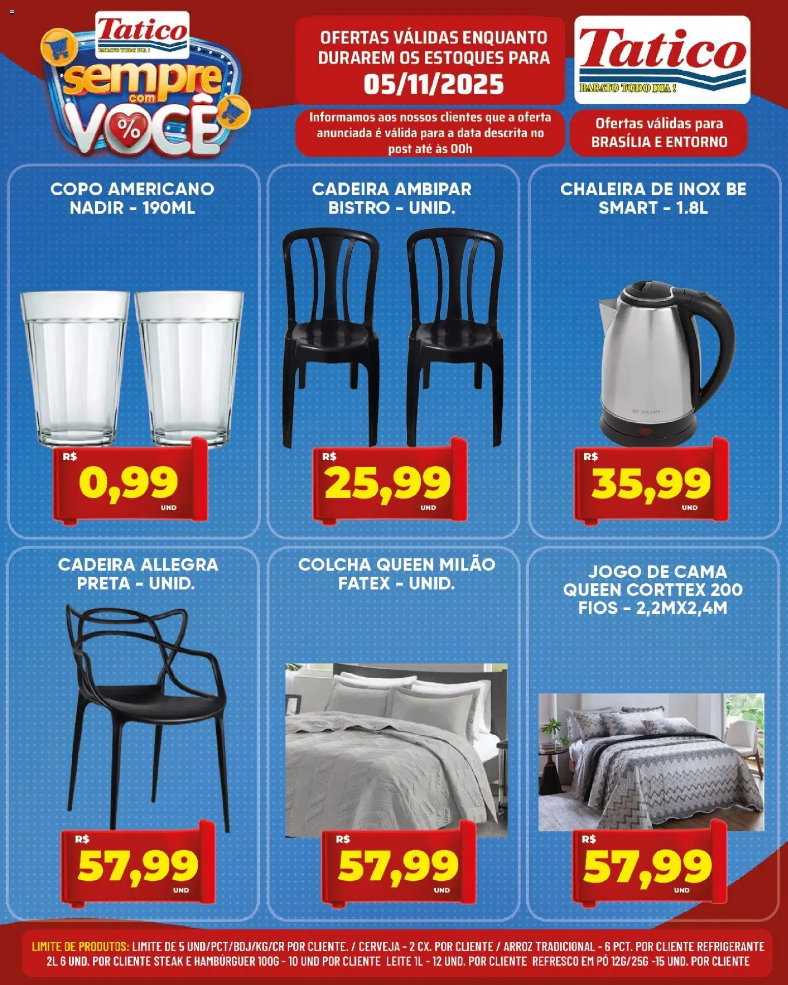 Tatico Folheto - válido de 06.11.2025 | Página: 39 | Produtos: Chaleira, Colcha, Cerveja, Hambúrguer
