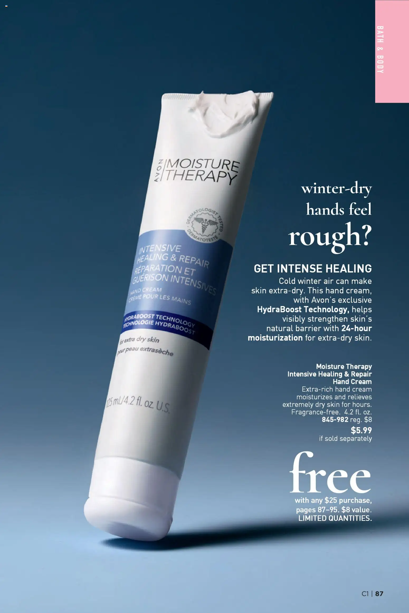 Avon Brochure - valid from 31.12.2025 | Page: 87 | Products: Bath, Hand cream, Cream