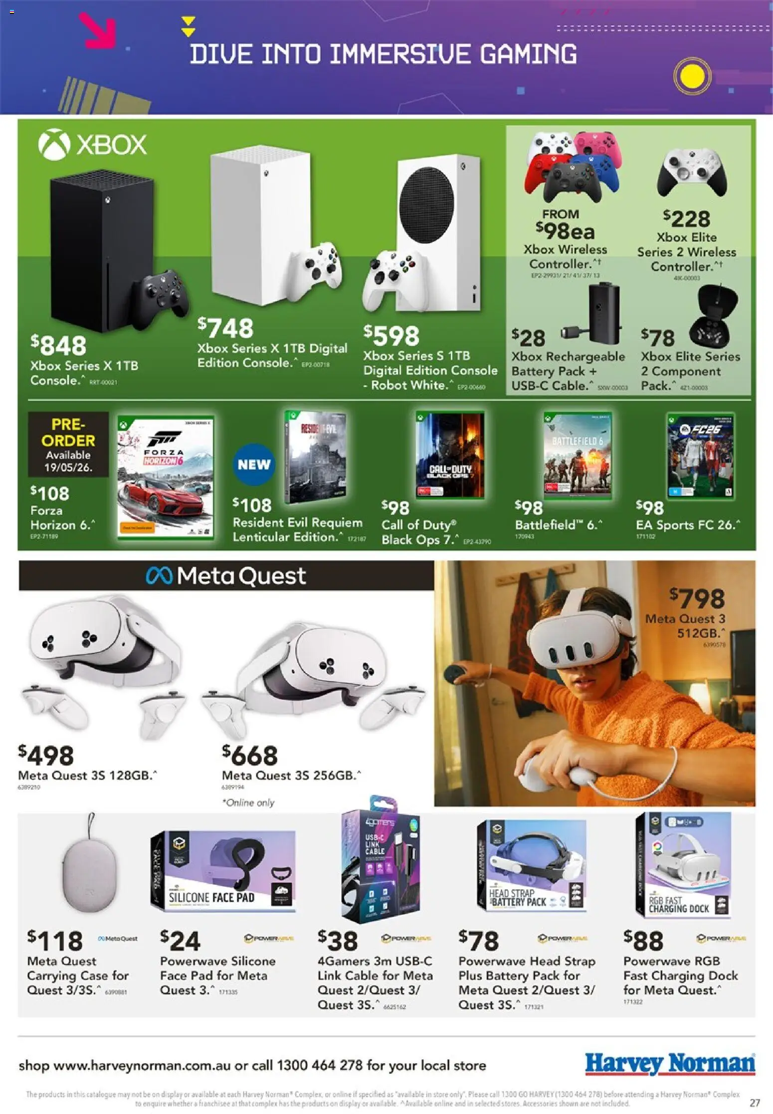 Harvey Norman catalogue - valid from 06.03.2026 | Page: 27 | Products: Battery, Controller, Cable, Xbox