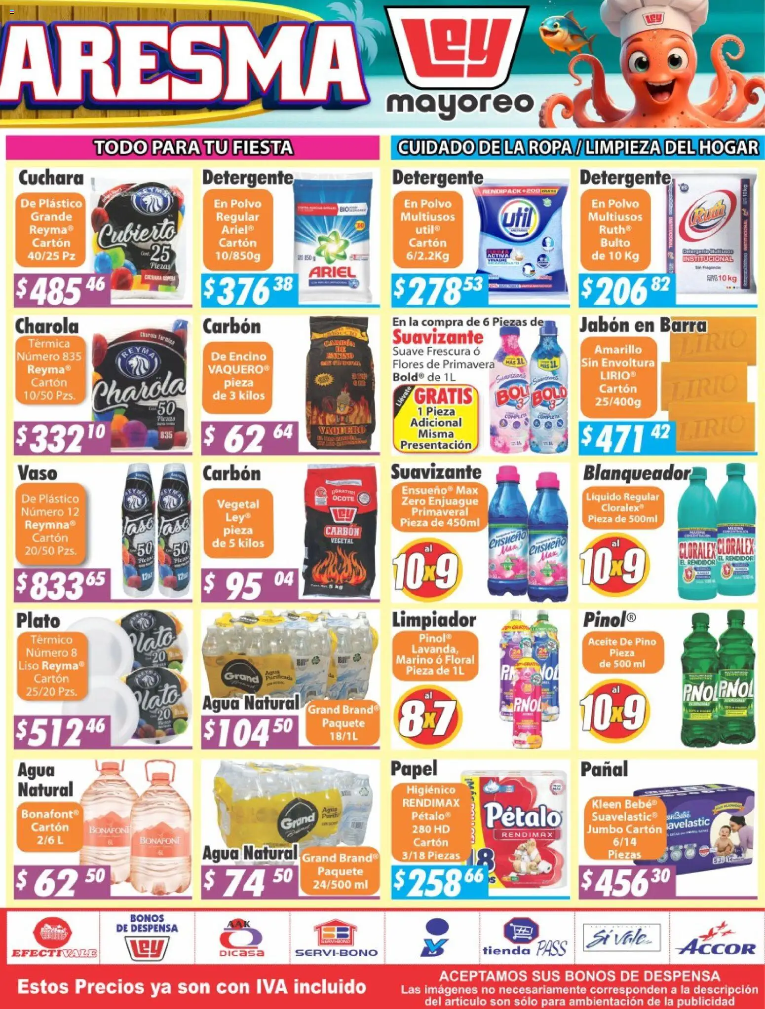 Nuevas ofertas de Casa Ley válidas en toda la República Mexicana desde el 23.02.2026. ¡Encuentra las mejores ofertas en Casa Ley folleto Frontera! | Página: 4 | Productos: Agua, Suavizante, Barra, Cuchara