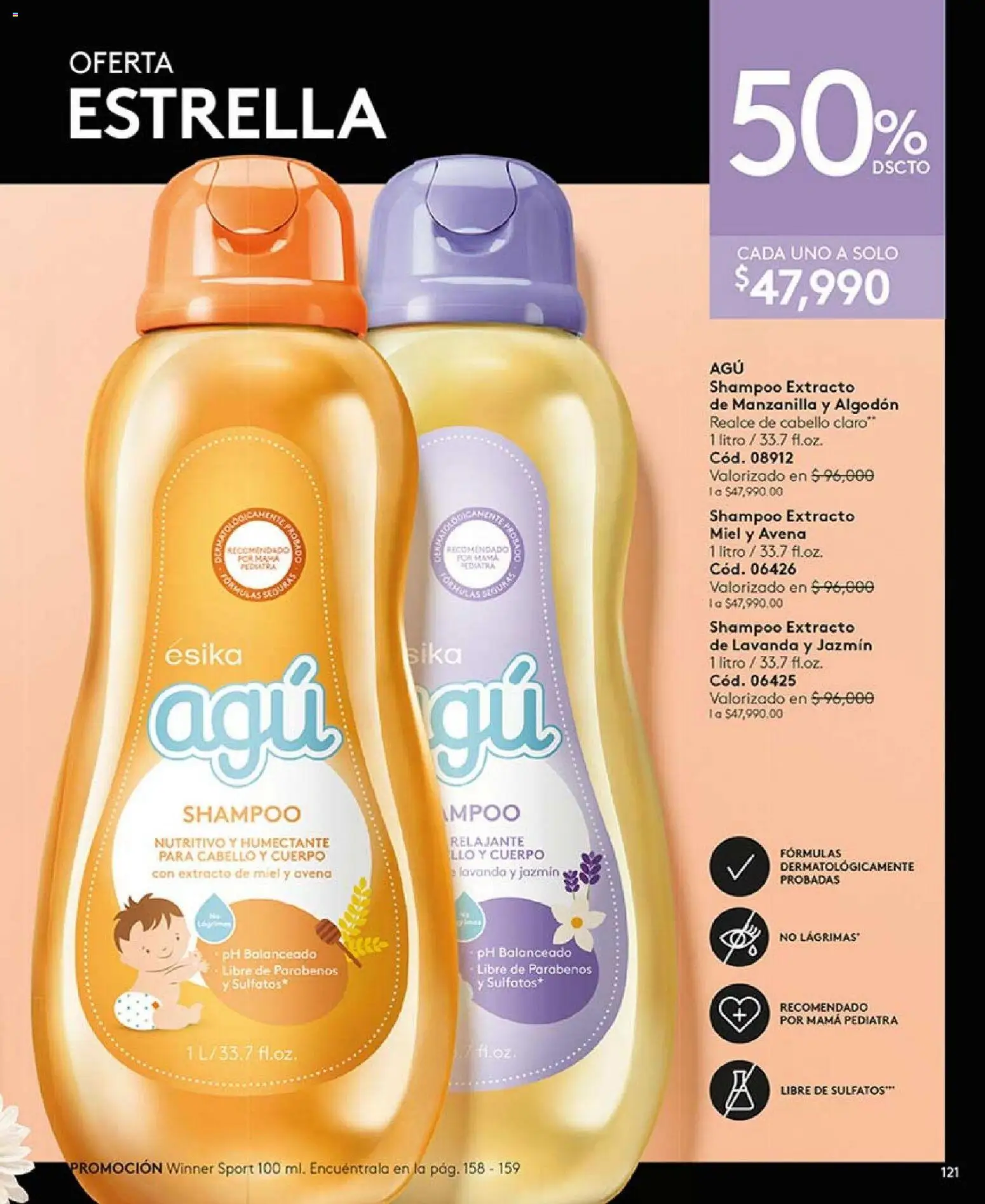 Ésika revista - valida desde el 01.02.2026 | Página: 121 | Productos: Algodón, Avena, Shampoo