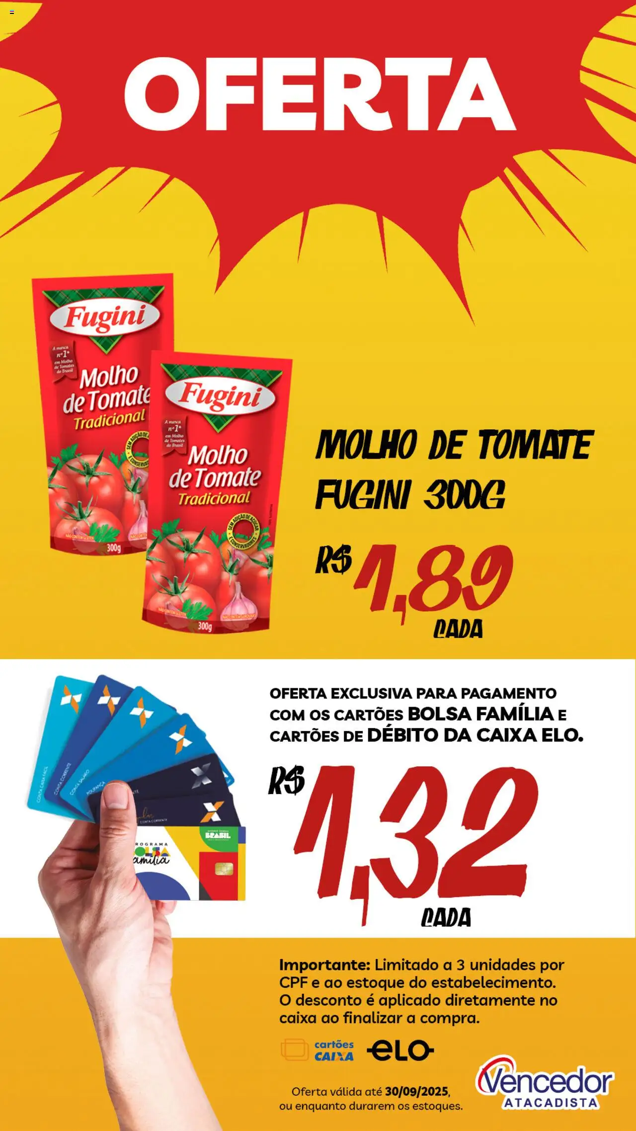 Vencedor Atacadista Folheto - válido de 08.09.2025 | Página: 11 | Produtos: Molho de tomate, Caixa, Tomates, Bolsa