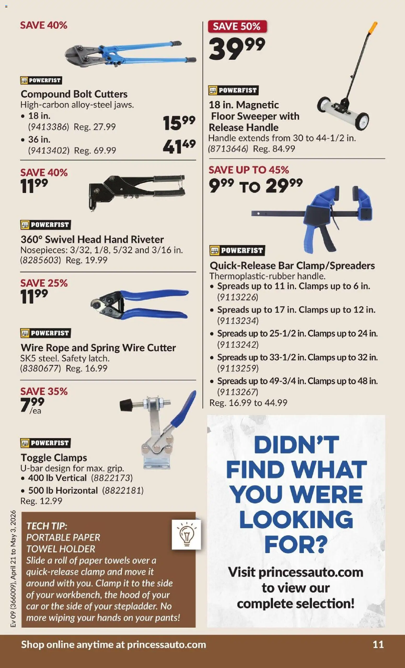 Princess Auto flyer valid from 21.04.2026 | Page: 15 | Products: Cutter, Pants