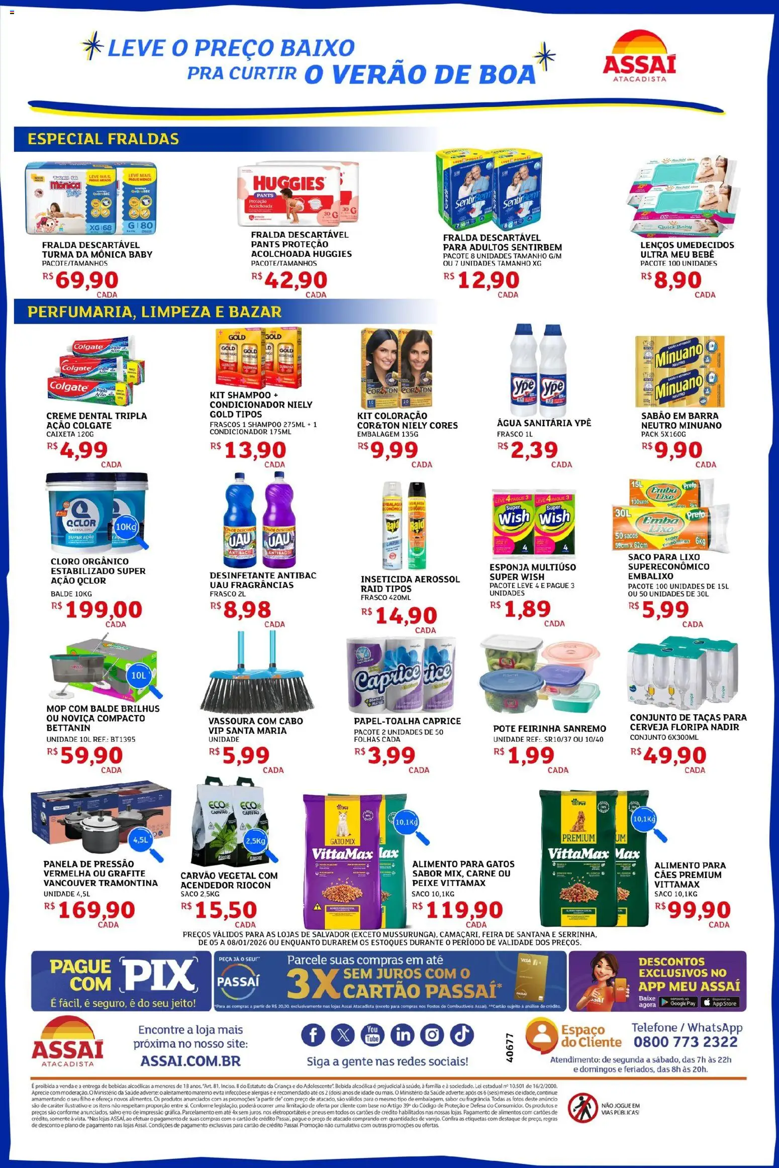 Assaí Atacadista Folheto - válido de 05.01.2026 | Página: 4 | Produtos: Carvão vegetal, Condicionador, Panela de pressão, Cabo