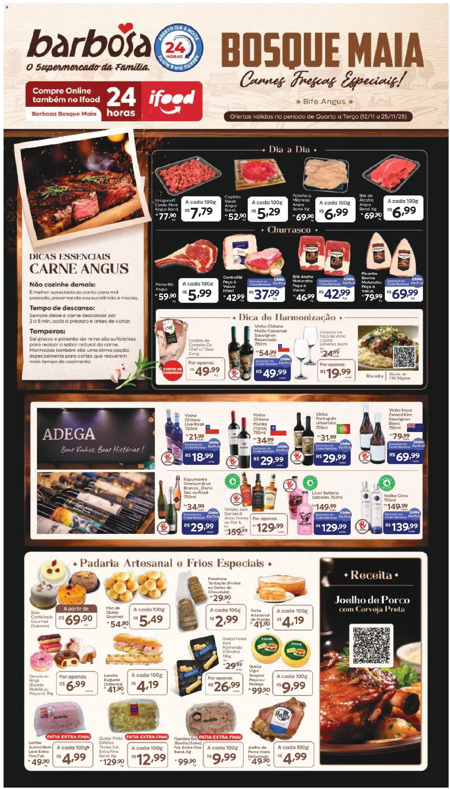 Barbosa Supermercados Folheto - válido de 12.11.2025 | Página: 1 | Produtos: Lombo, Cordeiro, Pão, Frango