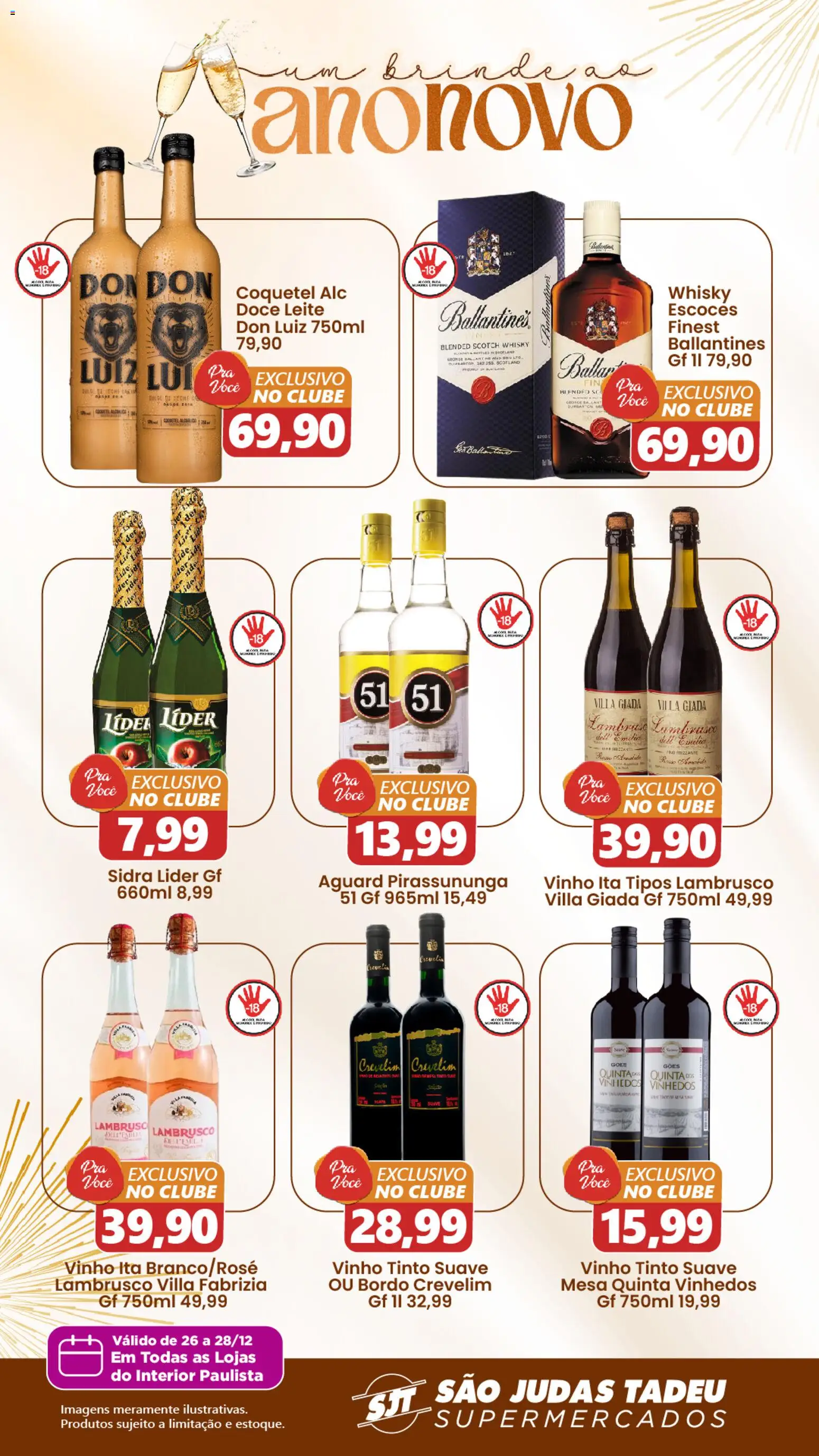 São Judas Tadeu Folheto - válido de 26.12.2025 | Página: 1 | Produtos: Whisky, Mesa, Leite, Vinho
