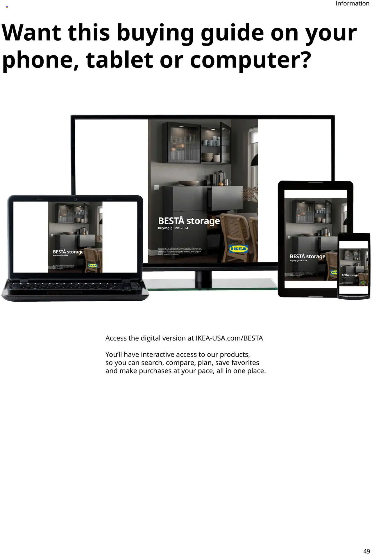 IKEA BESTÅ Buying Guide - valid from 01.01.2025 | Page: 47 | Products: Tablet, Computer