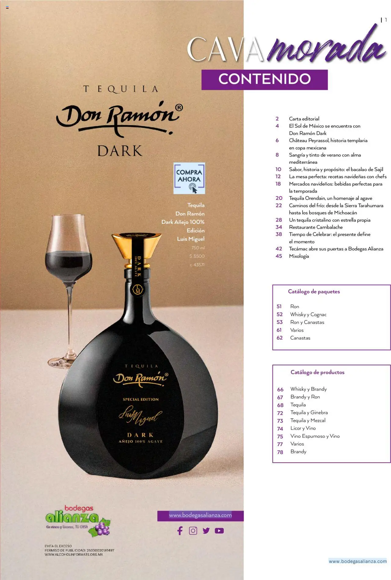 Nuevas ofertas de Bodegas Alianza válidas en toda la República Mexicana desde el 01.10.2025. ¡Encuentra las mejores ofertas en Bodegas Alianza - Catálogo Cava Morada! | Página: 3 | Productos: Ginebra, Vino, Mesa, Whisky