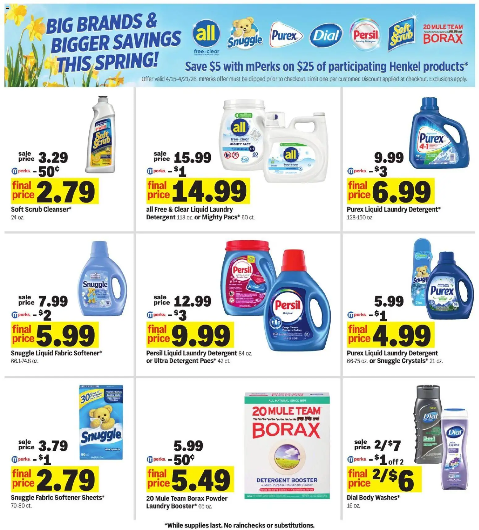 Meijer Weekly Ad - MI - valid from 15.04.2026 | Page: 28 | Products: Powder, Fabric softener, Detergent