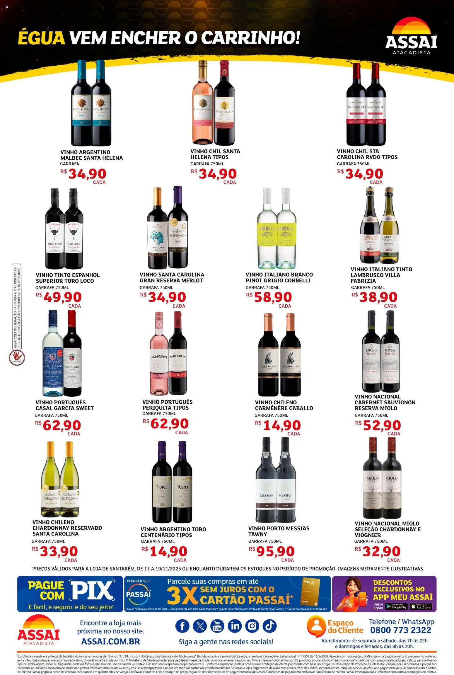 Assaí Atacadista Folheto - válido de 17.11.2025 | Página: 2 | Produtos: Pasta, Vinho, Pneus, Telefone