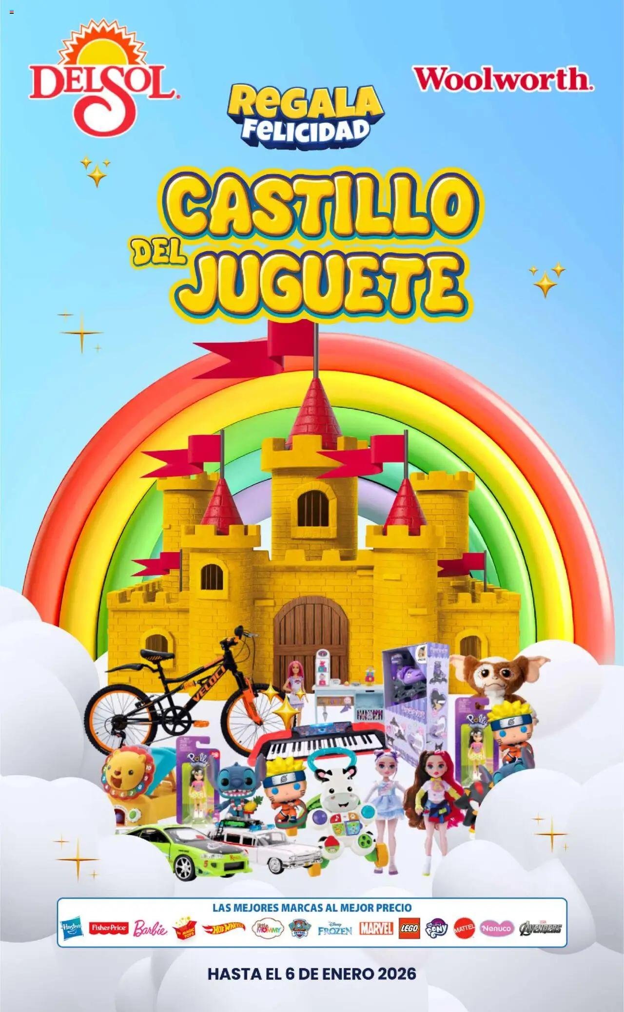Nuevas ofertas de Del Sol y Woolworth válidas en toda la República Mexicana desde el 07.10.2025. ¡Encuentra las mejores ofertas en Del Sol y Woolworth - Catálogo Castillo Del Juguete! | Página: 1