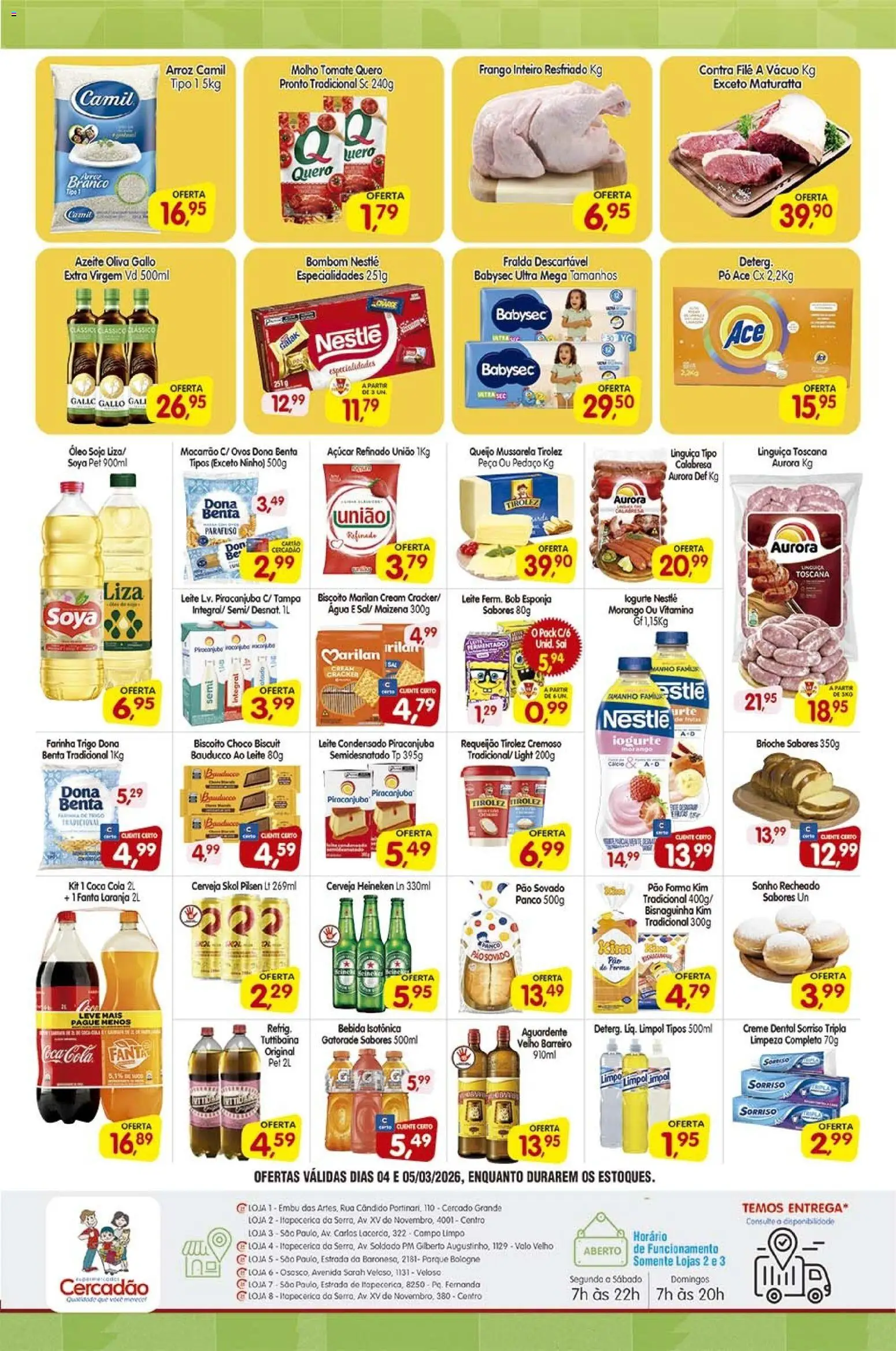 Cercadão Folheto - válido de 04.03.2026 | Página: 2 | Produtos: Cola, Linguiça, Frango, Azeite