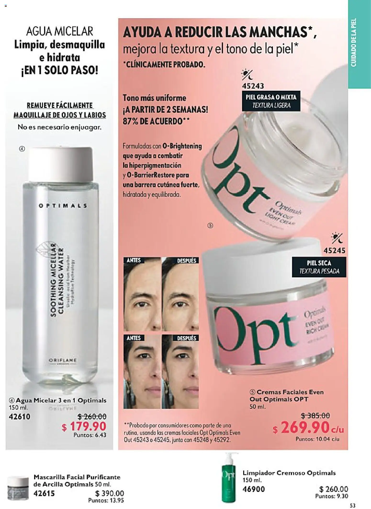Nuevas ofertas de Oriflame válidas en toda la República Mexicana desde el 14.02.2026. ¡Encuentra las mejores ofertas en Oriflame campaña 3 2026! | Página: 53 | Productos: Limpiador, Mascarilla, Maquillaje, Agua micelar