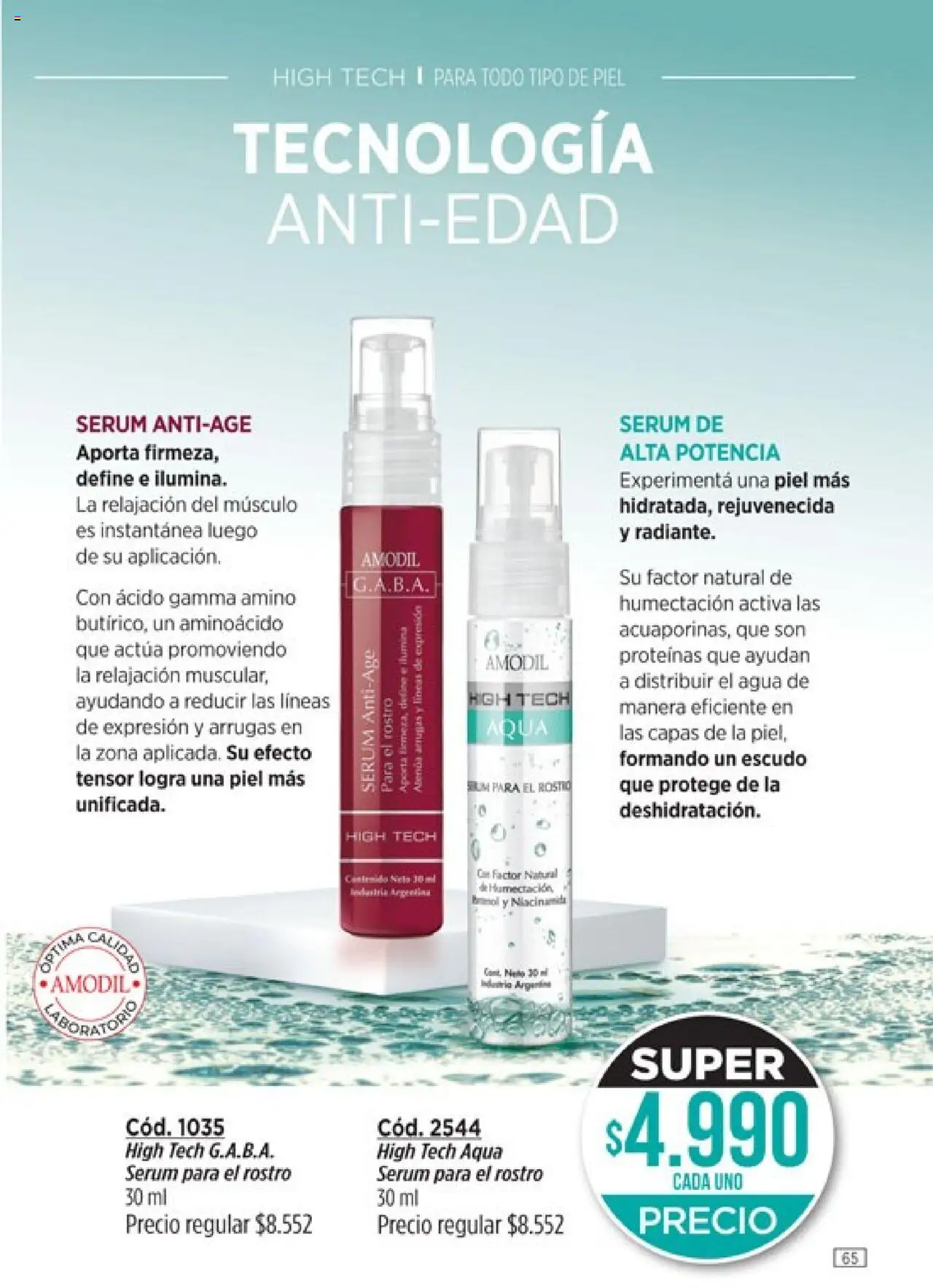 Catálogo Amodil Campaña 11 │ válido desde el 13.06.2025 | Página: 65 | Productos: Serum, Agua