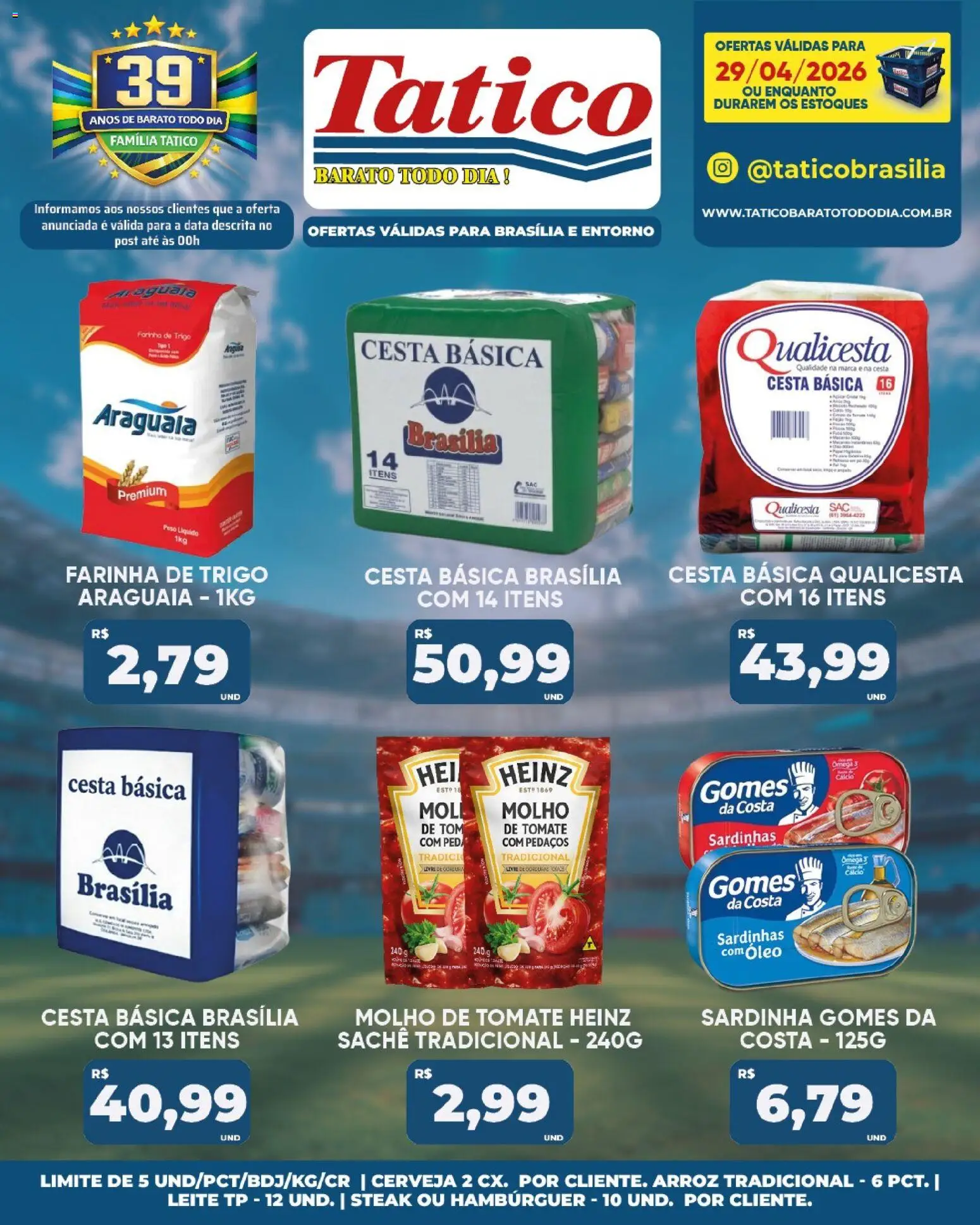 Tatico Folheto - válido de 29.04.2026 | Página: 17 | Produtos: Ômega 3, Arroz, Cálcio, Hambúrguer