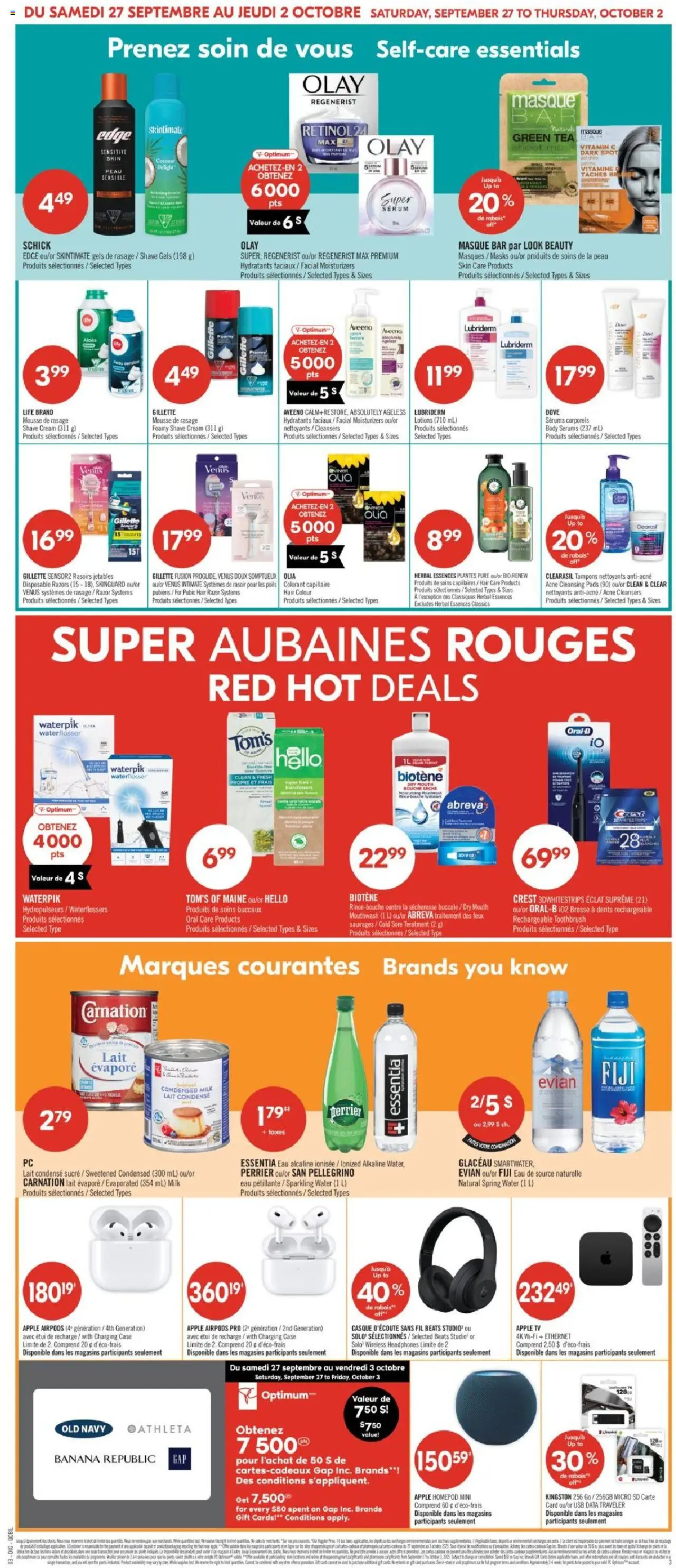 Pharmaprix flyer valid from 27.09.2025 | Page: 18 | Products: Cream, Tv, Headphones, Speaker