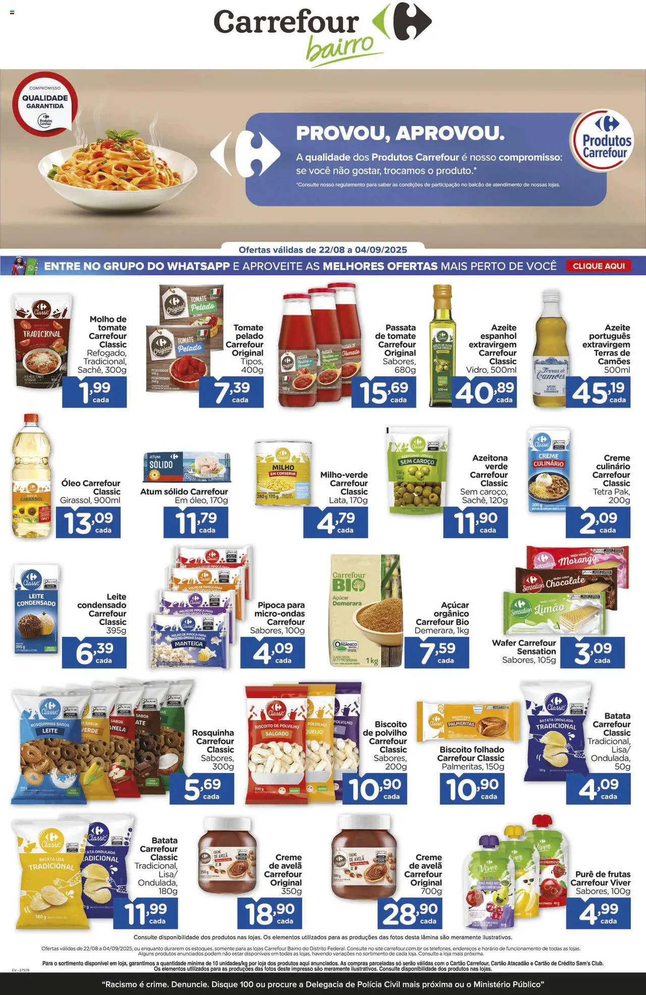 Carrefour Bairro Folheto - válido de 22.08.2025 | Página: 4 | Produtos: Chocolate, Microondas, Azeite, Atum
