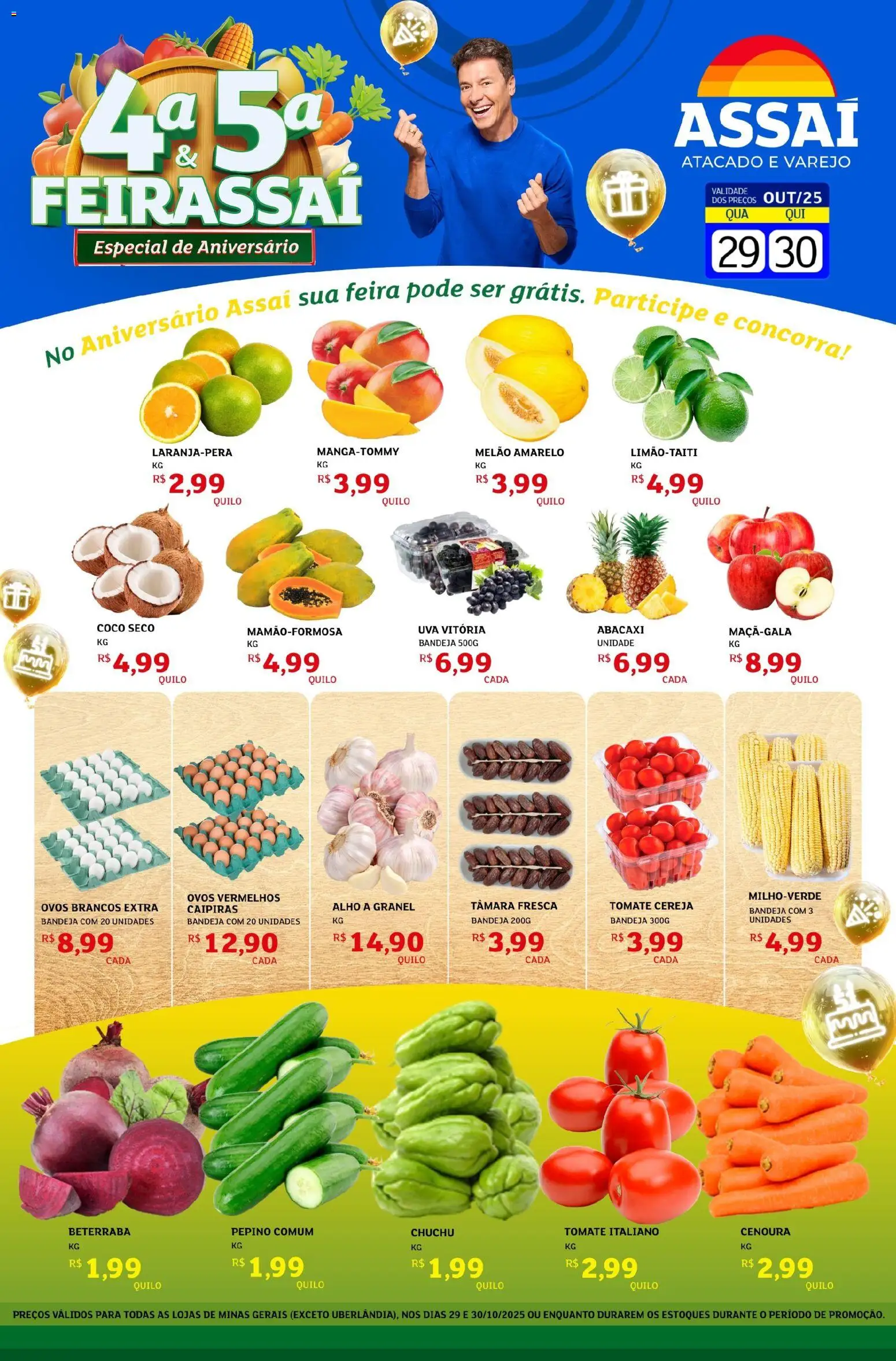 Assaí Atacadista Folheto - válido de 29.10.2025 | Página: 1 | Produtos: Alho, Beterraba, Ovos, Bandeja