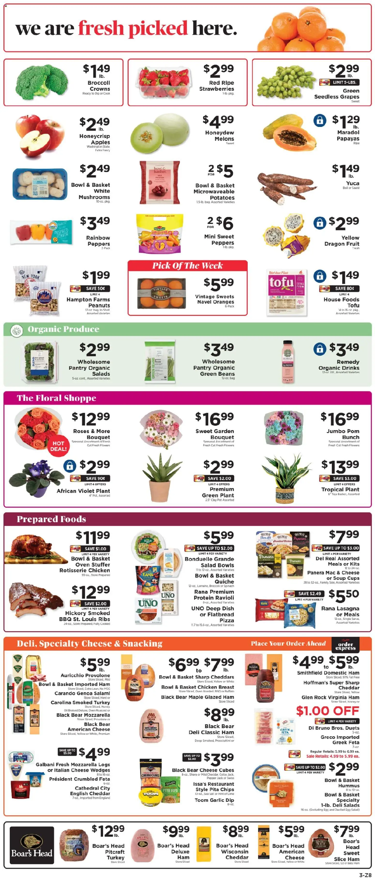 ShopRite Weekly Ad - valid from 03.04.2026 | Page: 4 | Products: Papayas, Ham, Potatoes, Grapes