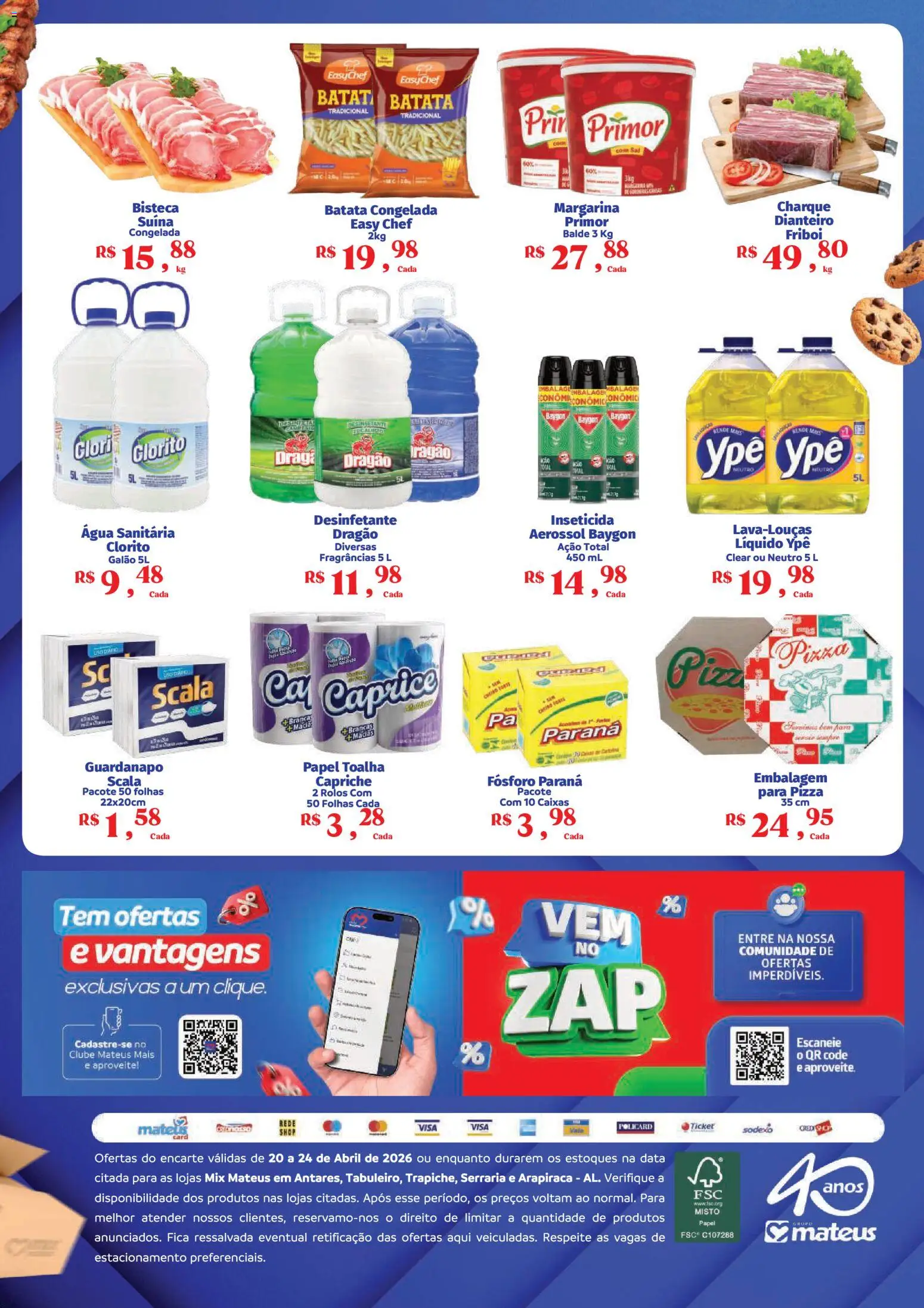 Mateus Folheto - válido de 20.04.2026 | Página: 2 | Produtos: Papel toalha, Batata, Margarina, Balde