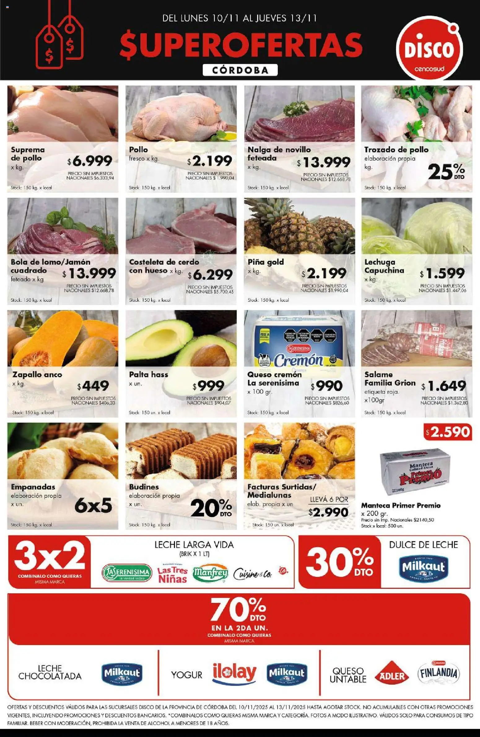 Disco - FERIA DE FRESCOS CÓRDOBA │ válido desde el 09.11.2025 | Página: 1 | Productos: Pollo, Manteca, Salame, Cerdo