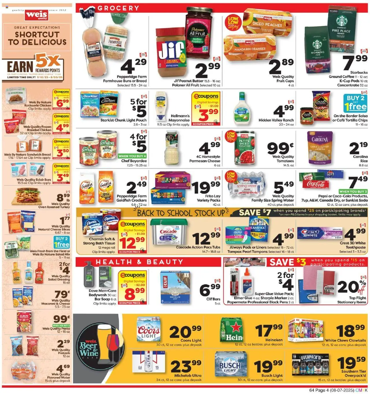 Weis Weekly Circular - NY - valid from 07.08.2025 | Page: 4 | Products: Ginger, Butter, Chips, Salad