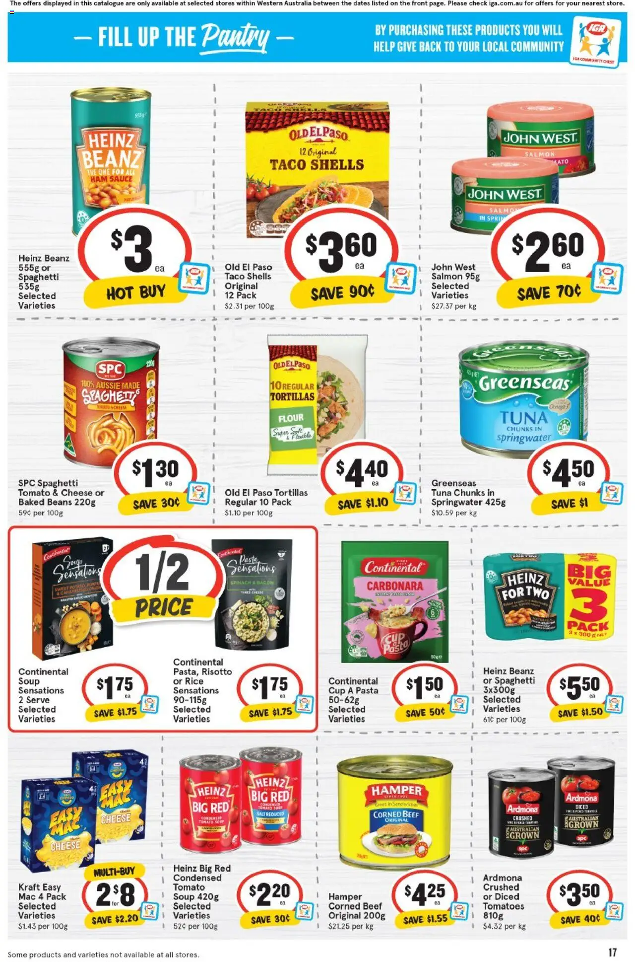 IGA catalogue - valid from 06.08.2025 | Page: 17 | Products: Pasta, Salmon, Soup, Tuna