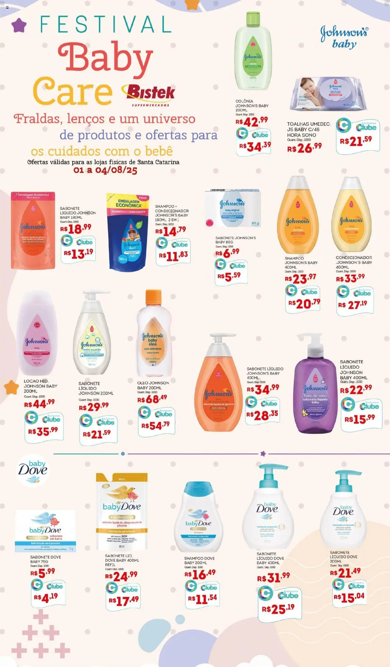 Bistek Supermercados Folheto - válido de 01.08.2025 | Página: 4 | Produtos: Shampoo, Óleo, Dove, Sabonete líquido