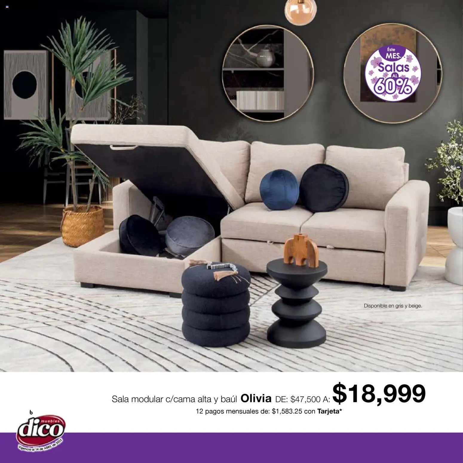 Nuevas ofertas de Muebles Dico válidas en toda la República Mexicana desde el 15.04.2026. ¡Encuentra las mejores ofertas en Muebles Dico catálogo Salas y Colchones! | Página: 6 | Productos: Modular