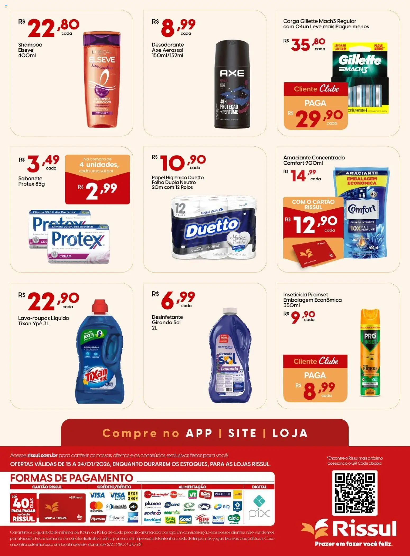 Rissul Folheto - válido de 15.01.2026 | Página: 8 | Produtos: Shampoo, Perfume, Desinfetante, Inseticida