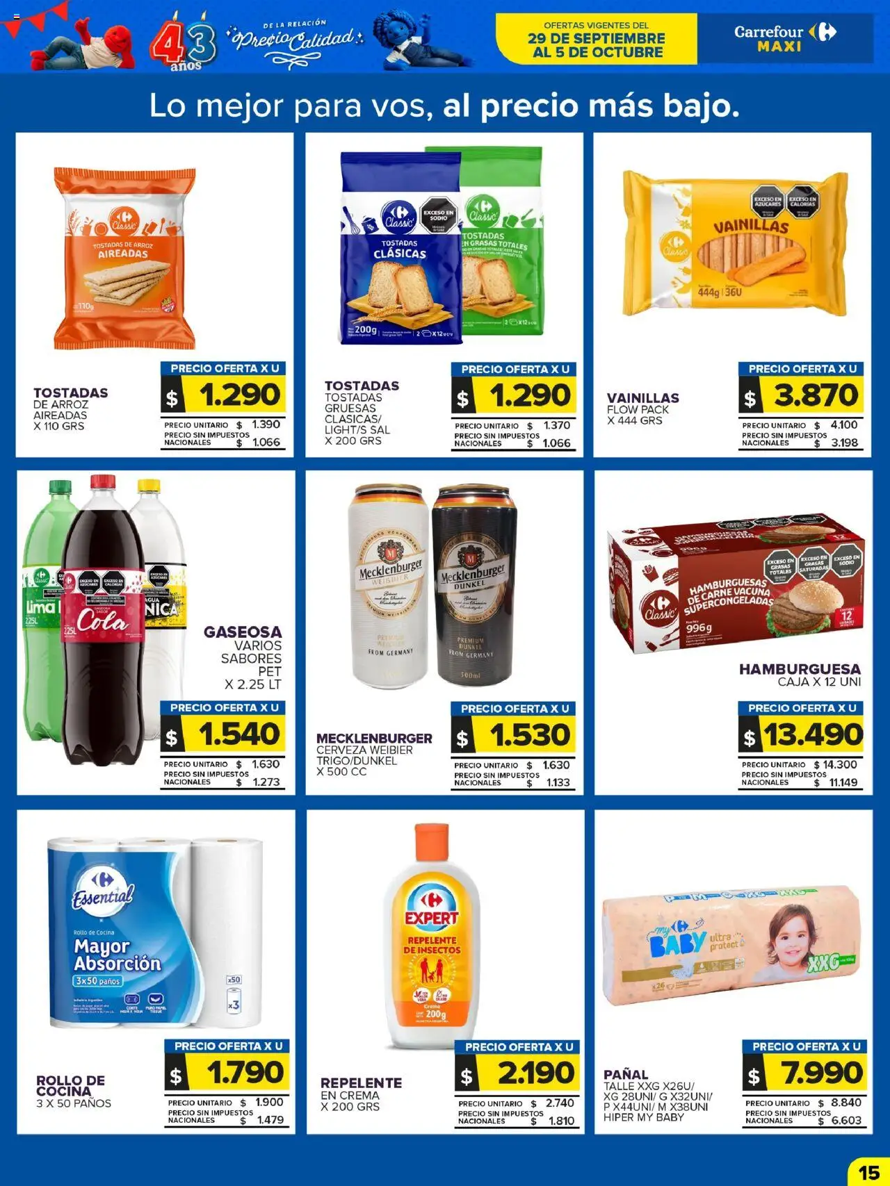 Carrefour Maxi catálogo │ válido desde el 30.09.2025 | Página: 15 | Productos: Repelente, Caja, Gaseosa, Crema