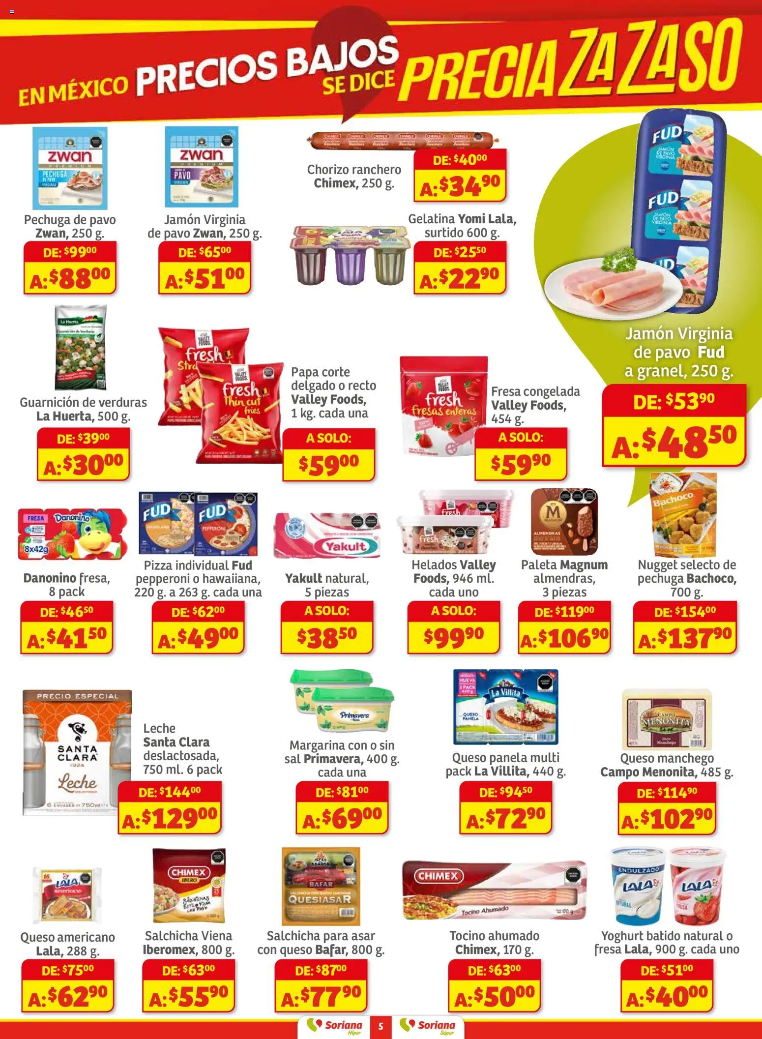 Nuevas ofertas de Soriana válidas en toda la República Mexicana desde el 27.11.2025. ¡Encuentra las mejores ofertas en Soriana - Preciazazaso Híper: Valle de México! | Página: 5 | Productos: Almendras, Tocino, Salchicha, Chorizo