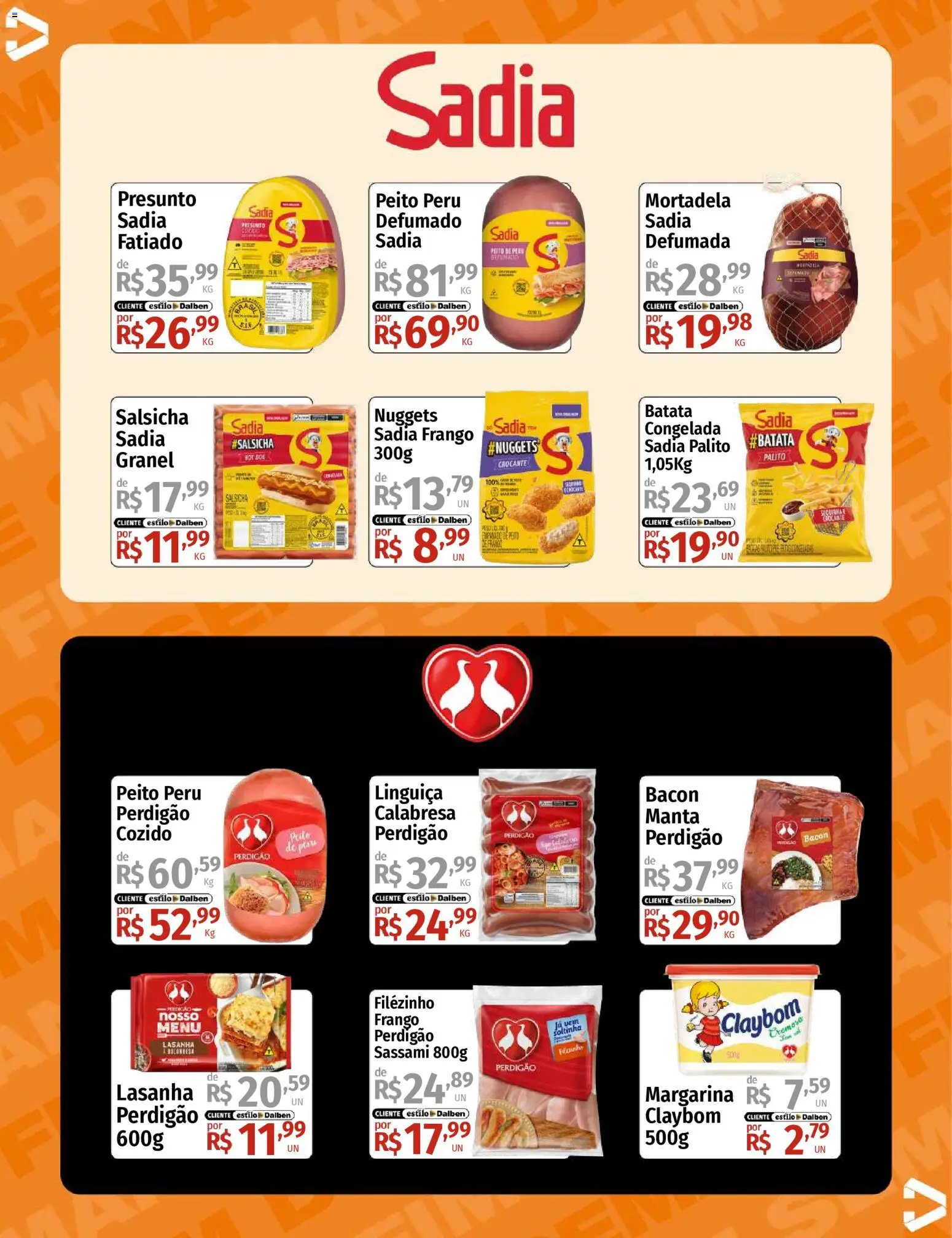 Supermercado Dalben Folheto - válido de 30.01.2026 | Página: 11 | Produtos: Salsicha, Presunto, Batata, Margarina
