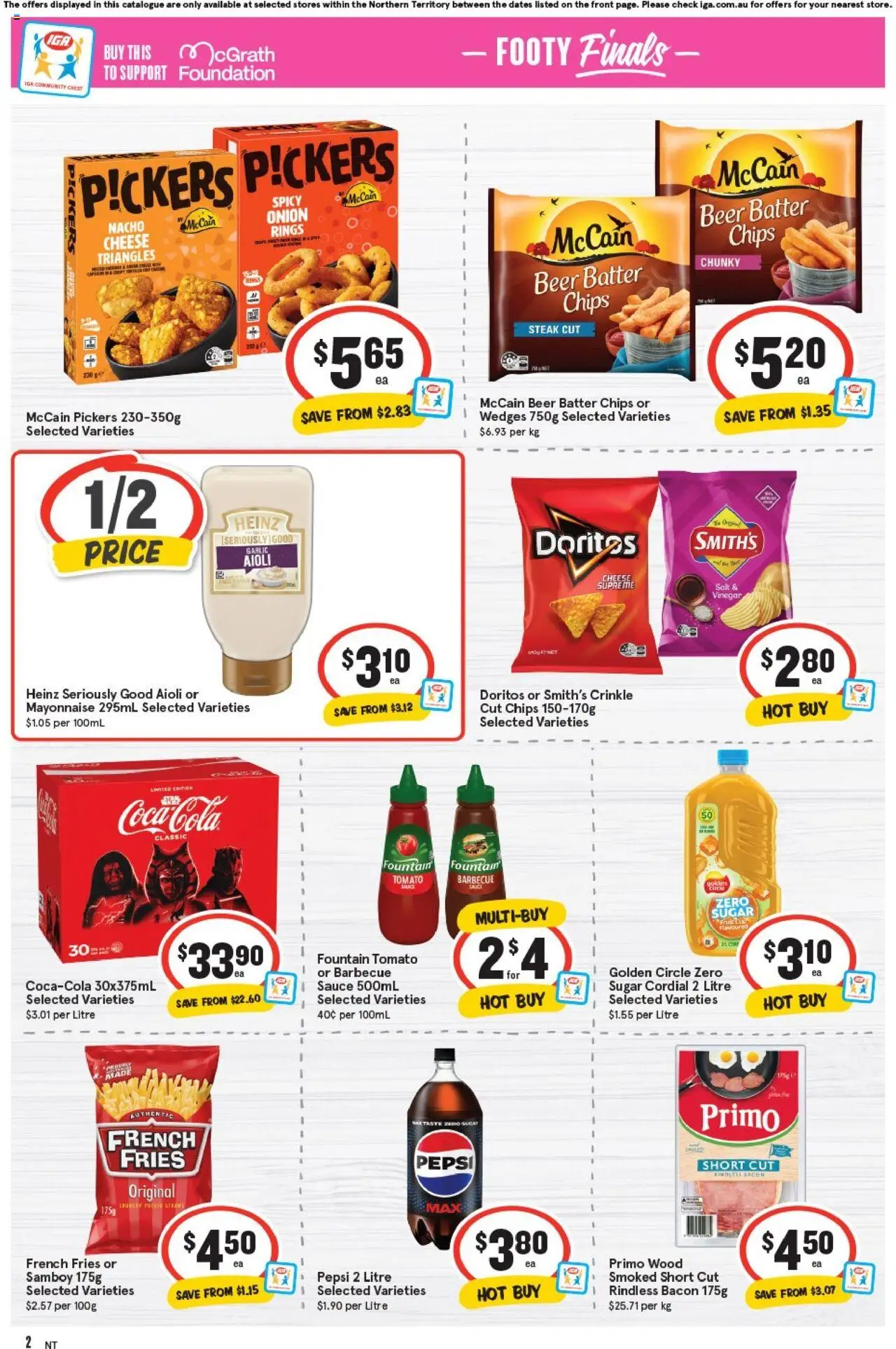 IGA catalogue - valid from 10.09.2025 | Page: 2 | Products: Beer, Chips, Garlic, Vinegar
