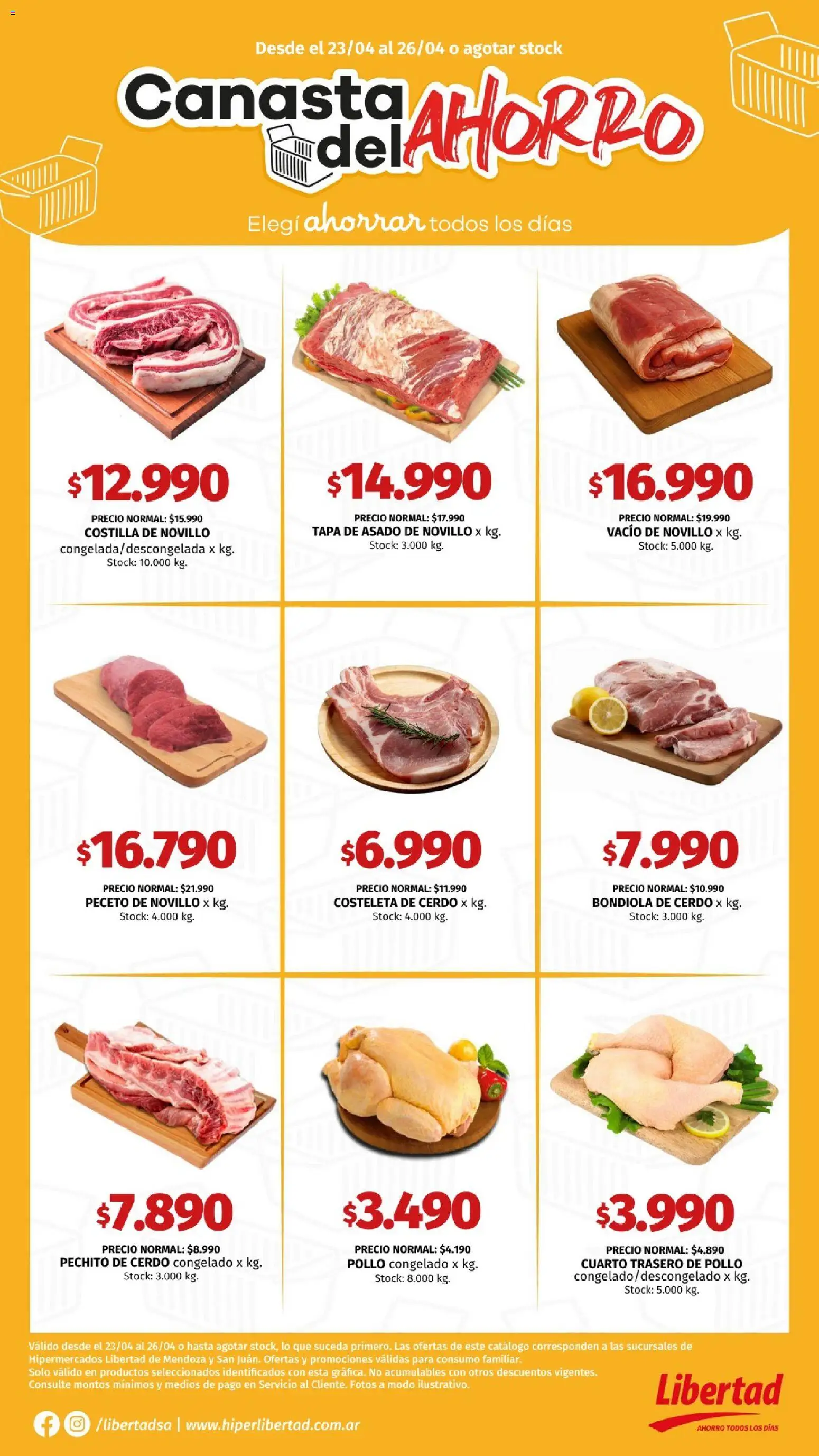 Hipermercado Libertad catálogo │ válido desde el 23.04.2026 | Página: 2 | Productos: Pollo, Cerdo, Canasta