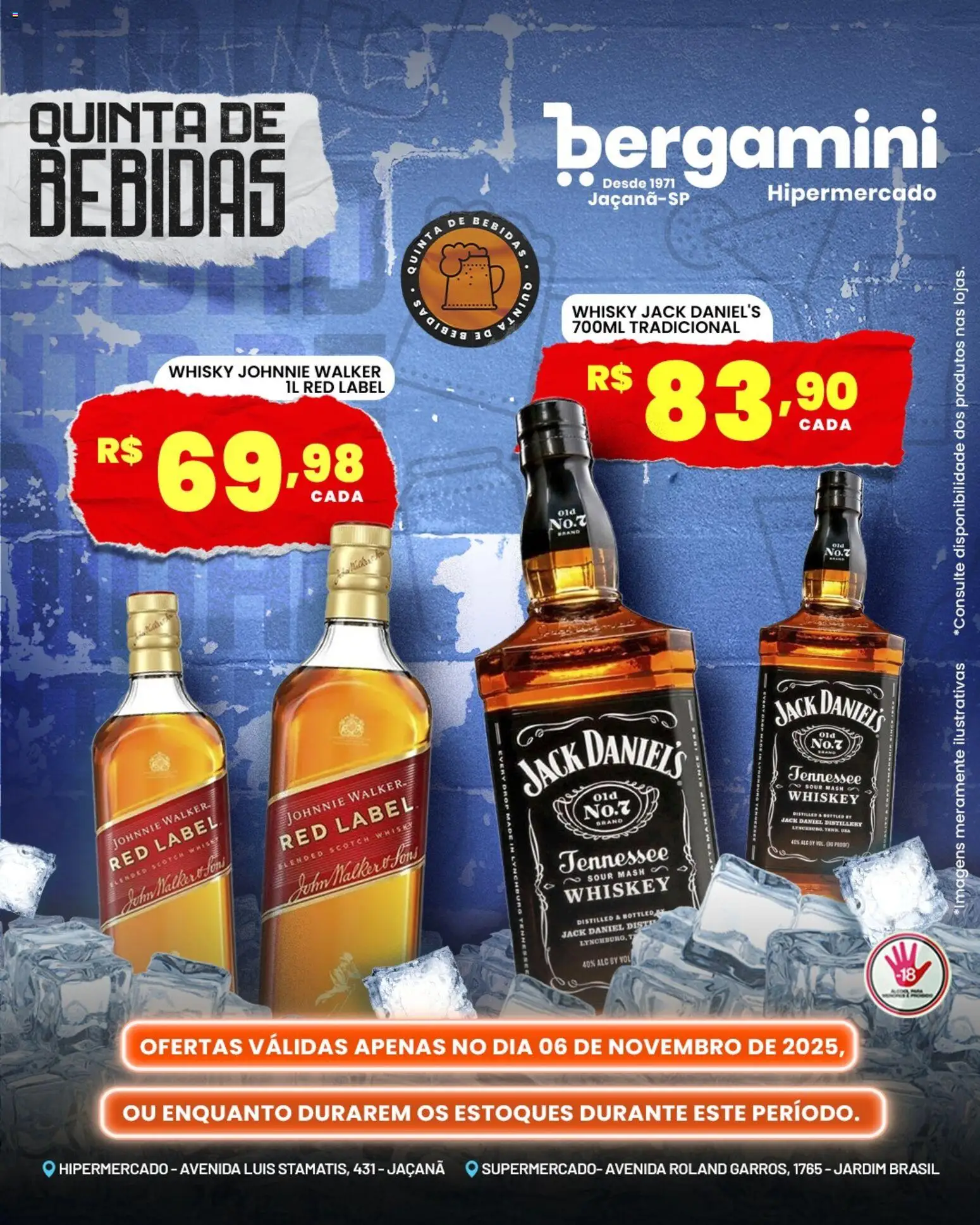 Supermercado Bergamini Folheto - válido de 06.11.2025 | Página: 8 | Produtos: Whisky, Tinta