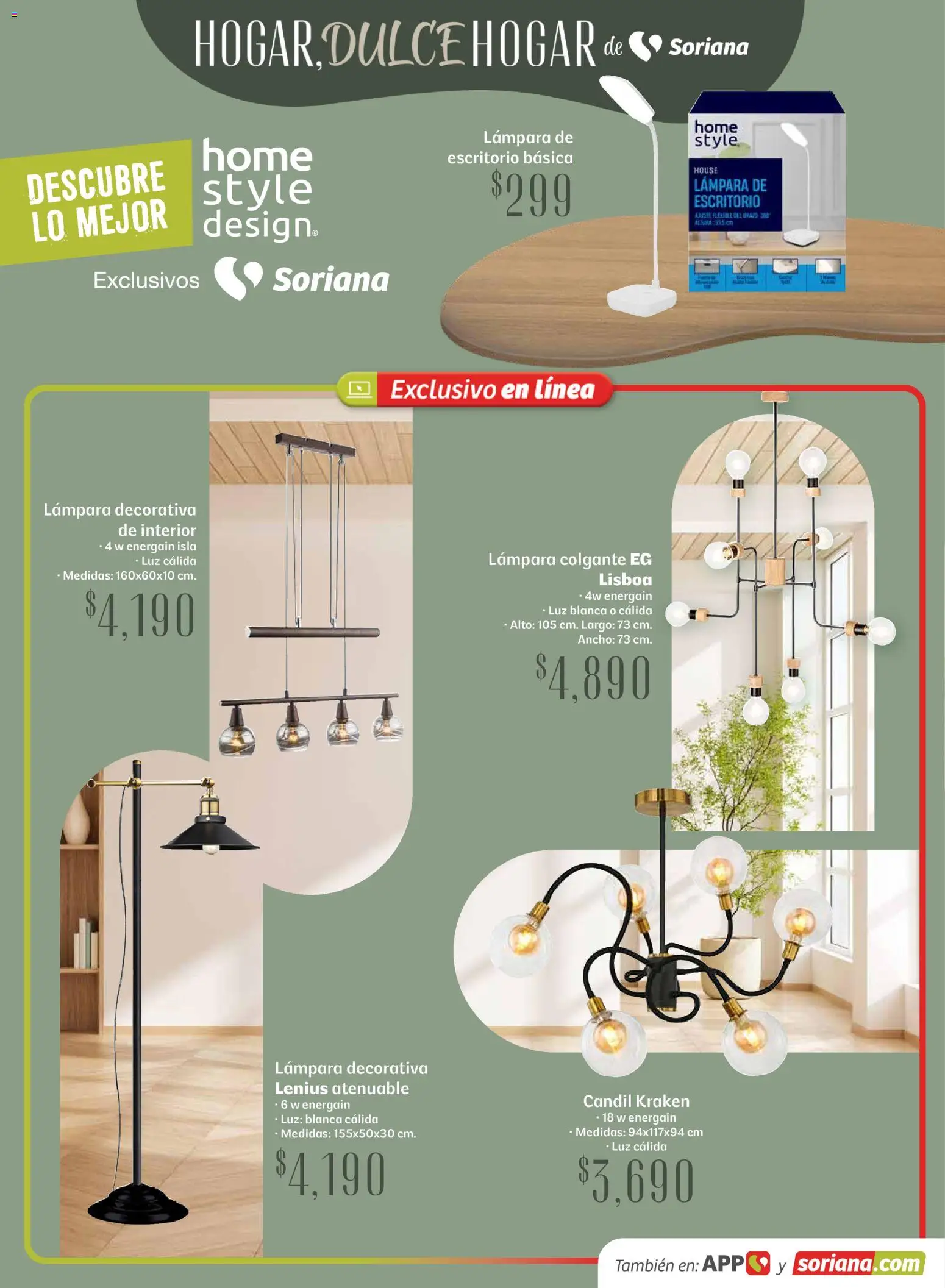 Nuevas ofertas de Soriana válidas en toda la República Mexicana desde el 15.04.2026. ¡Encuentra las mejores ofertas en Soriana Hogar Dulce Hogar Híper Nacional! | Página: 36 | Productos: Escritorio, Lámpara