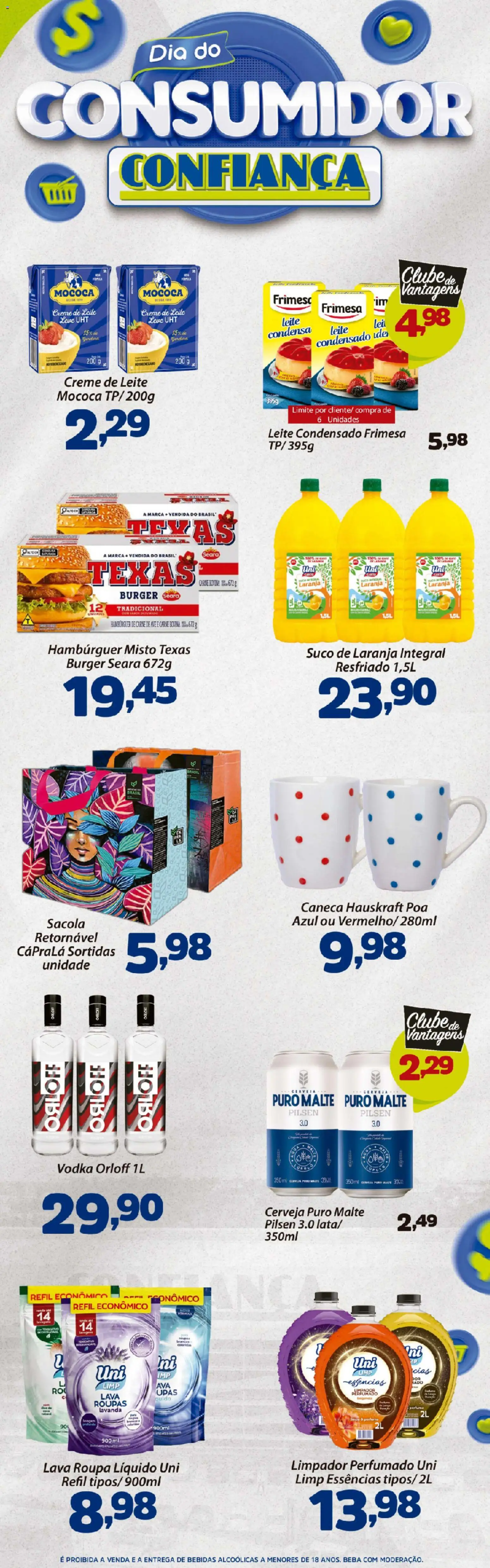 Confiança Folheto - válido de 10.03.2026 | Página: 5 | Produtos: Leite, Suco, Creme de leite, Leite condensado