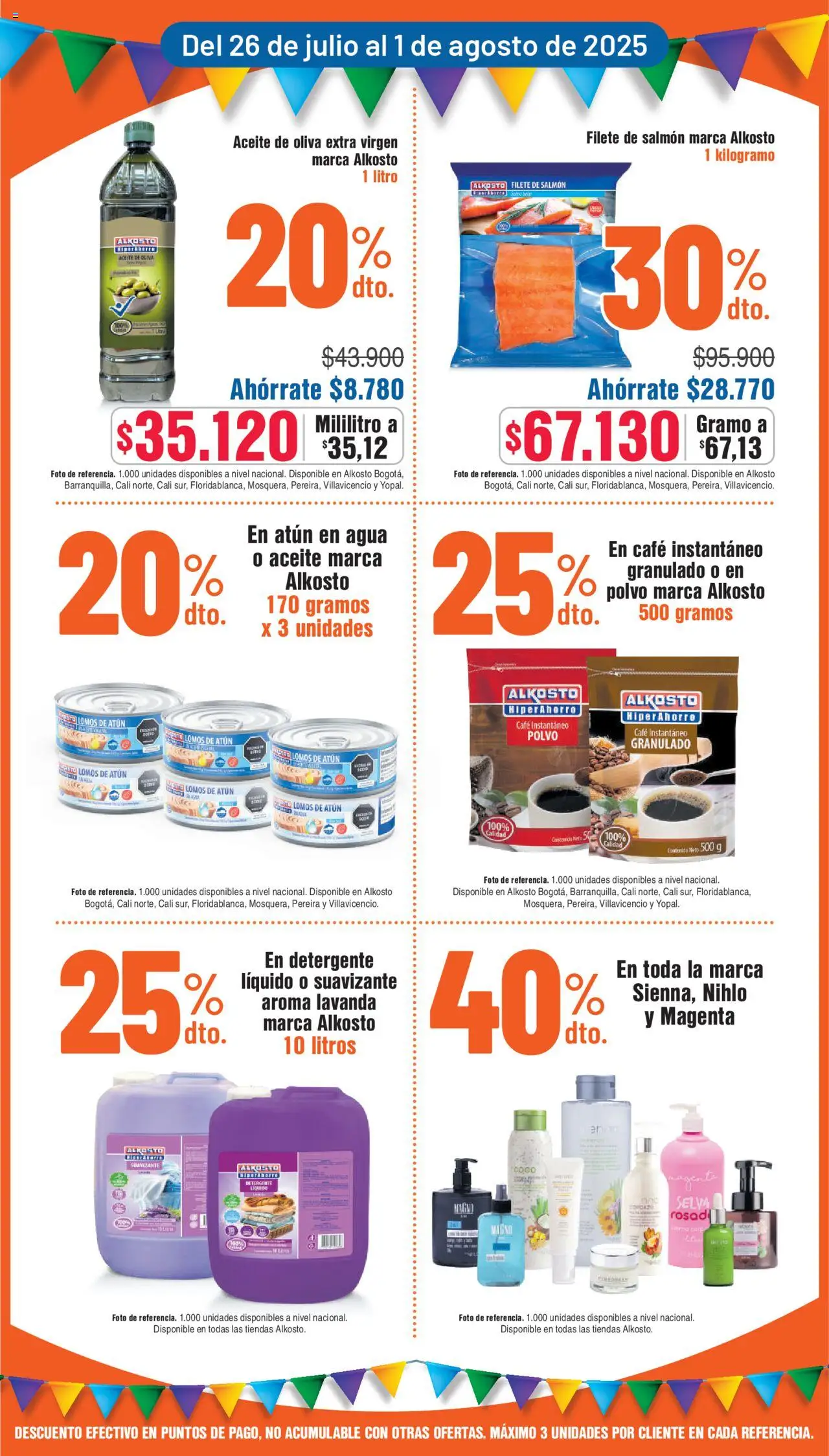 Alkosto revista - valida desde el 26.07.2025 | Página: 2 | Productos: Maletin, Suavizante, Ducha Bidet, Café