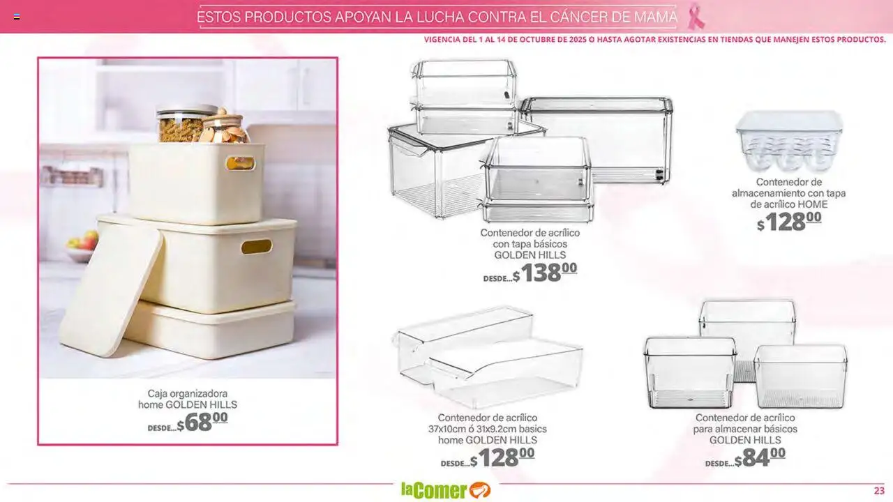 Nuevas ofertas de La Comer válidas en toda la República Mexicana desde el 01.10.2025. ¡Encuentra las mejores ofertas en La Comer - Folleto! | Página: 23 | Productos: Contenedor, Caja